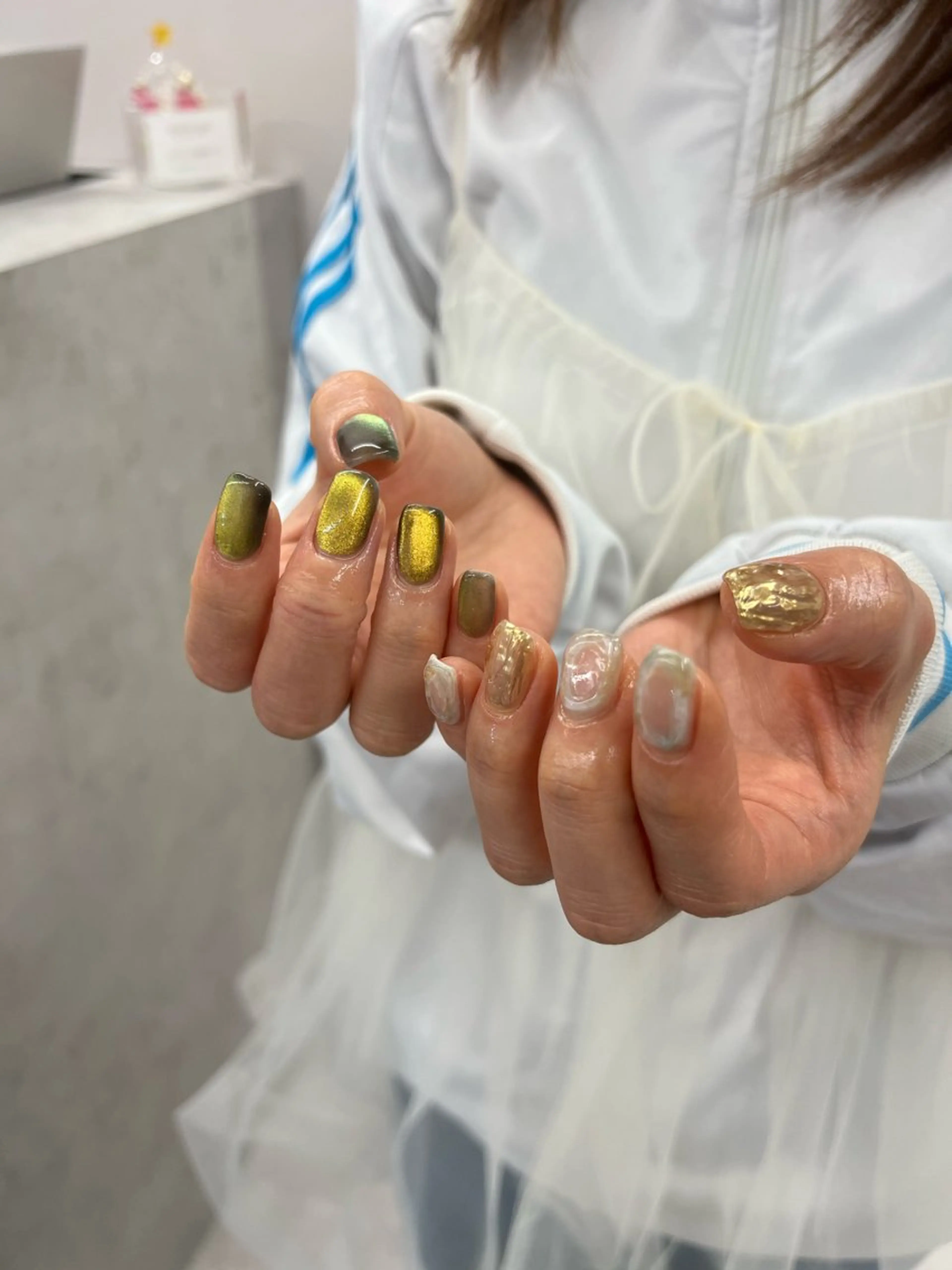 ネイル フラッシュネイル ジェルネイル 韓国ネイル マグネットネイル 持ち込み ハンドネイル ハンドケア Bana_ Nailのネイルデザイン