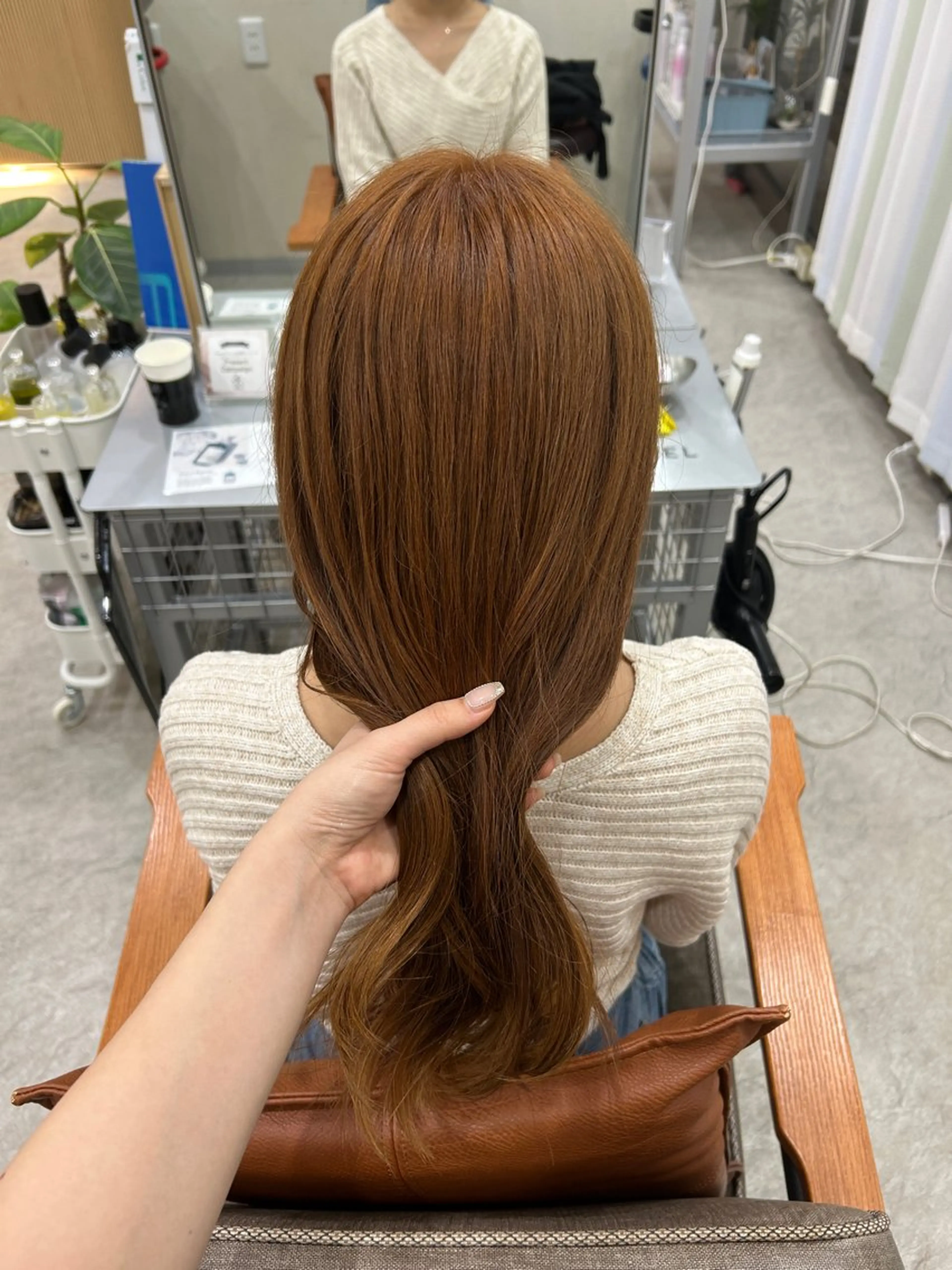 ロング カット ヘアカラー トリートメント MIDORI🎀 透明感/ベージュのヘアスタイル