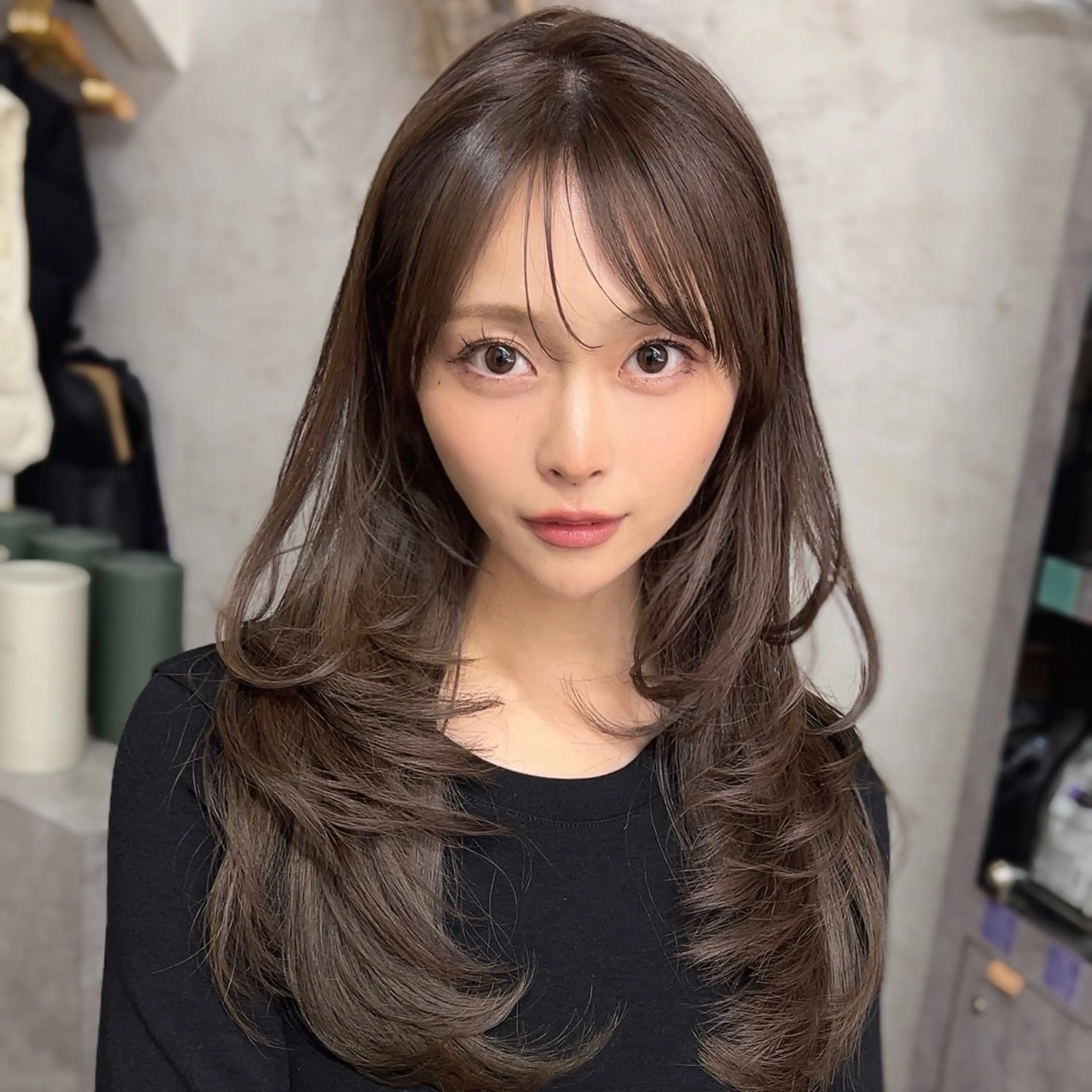 ロング カラー ベージュカラー ショコラベージュ レイヤーカット カット ヘアカラー トリートメント 縮毛矯正/レイヤー カットtomonaのヘアスタイル