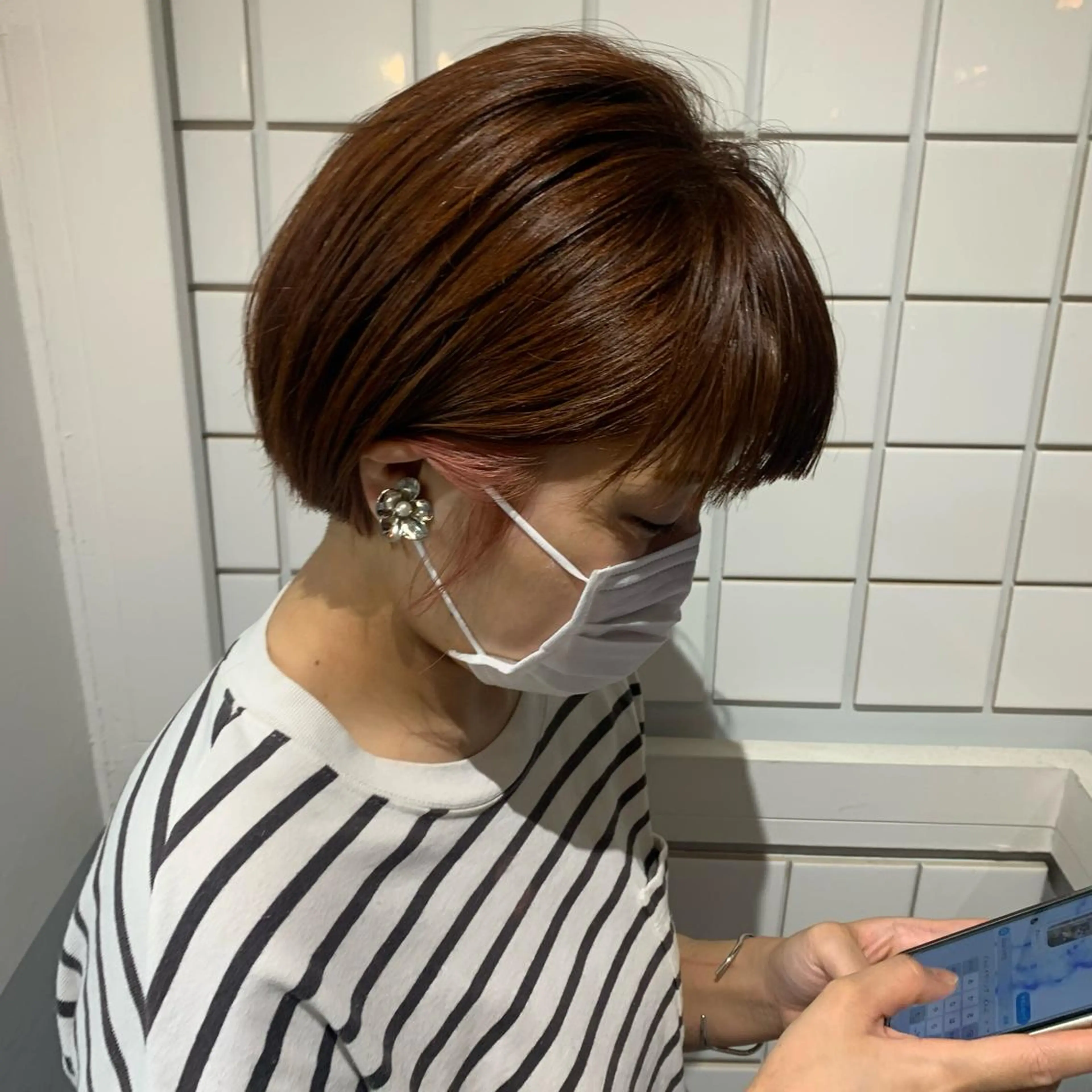 ショート カラー イヤリングカラー 🎀オイダイラ モモカ🎀のヘアスタイル