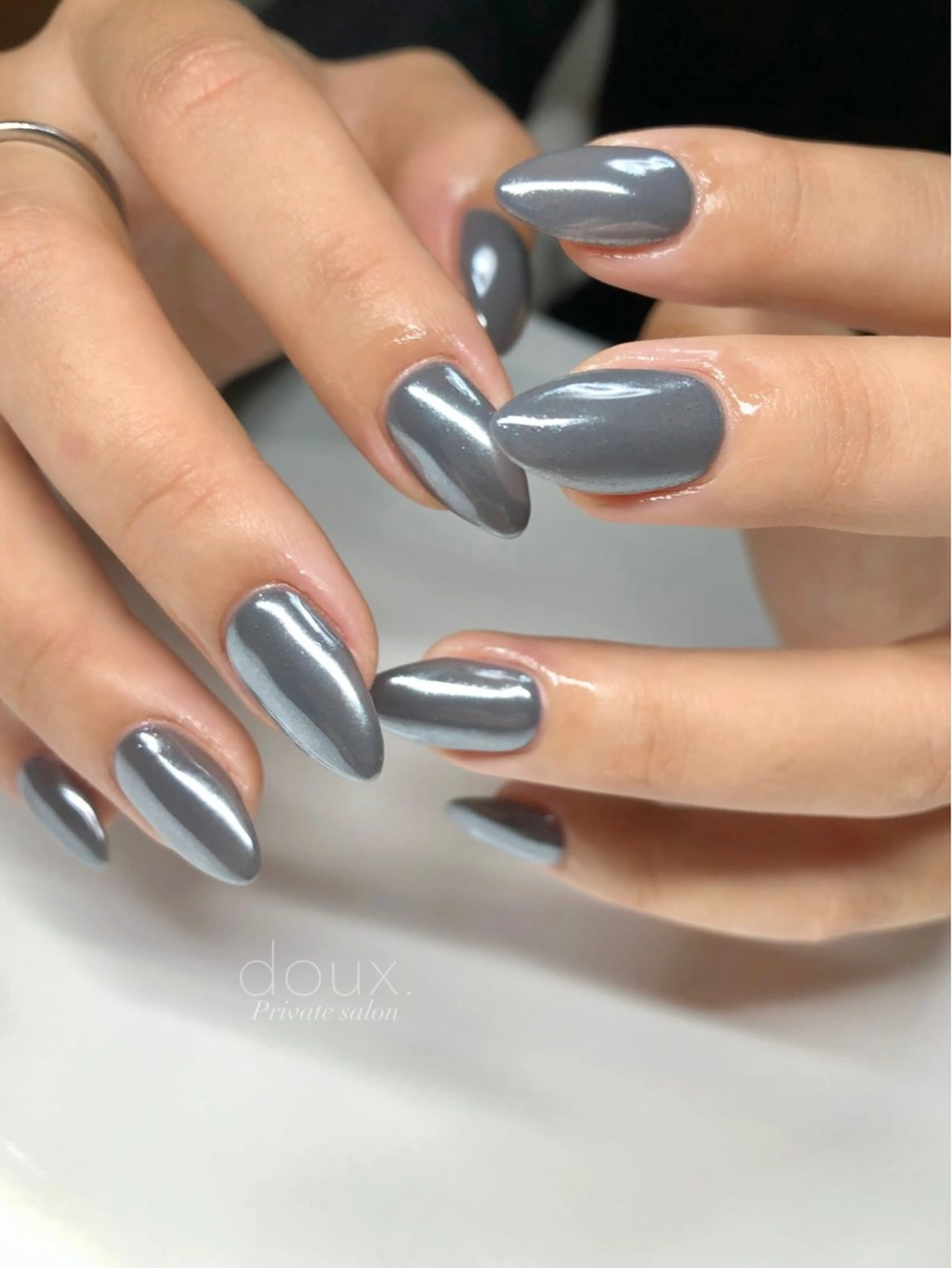 ネイル フレンチネイル 韓国ネイル マグネットネイル ミラーネイル ニュアンスネイル ハンドネイル doux. nailのネイルデザイン