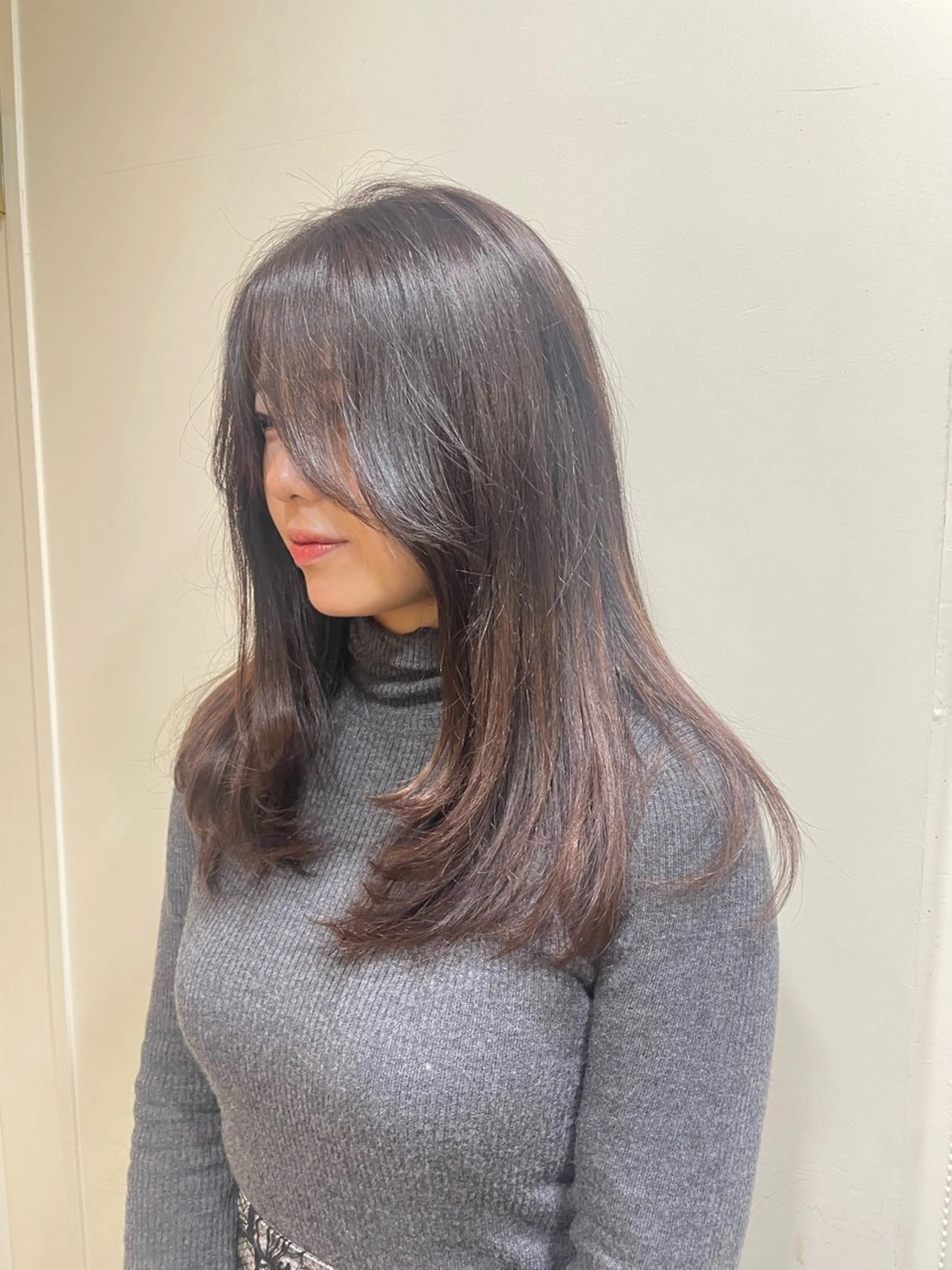 ミディアム カラー 韓国ヘア/wカラー レイヤー/RIN🎀のヘアスタイル