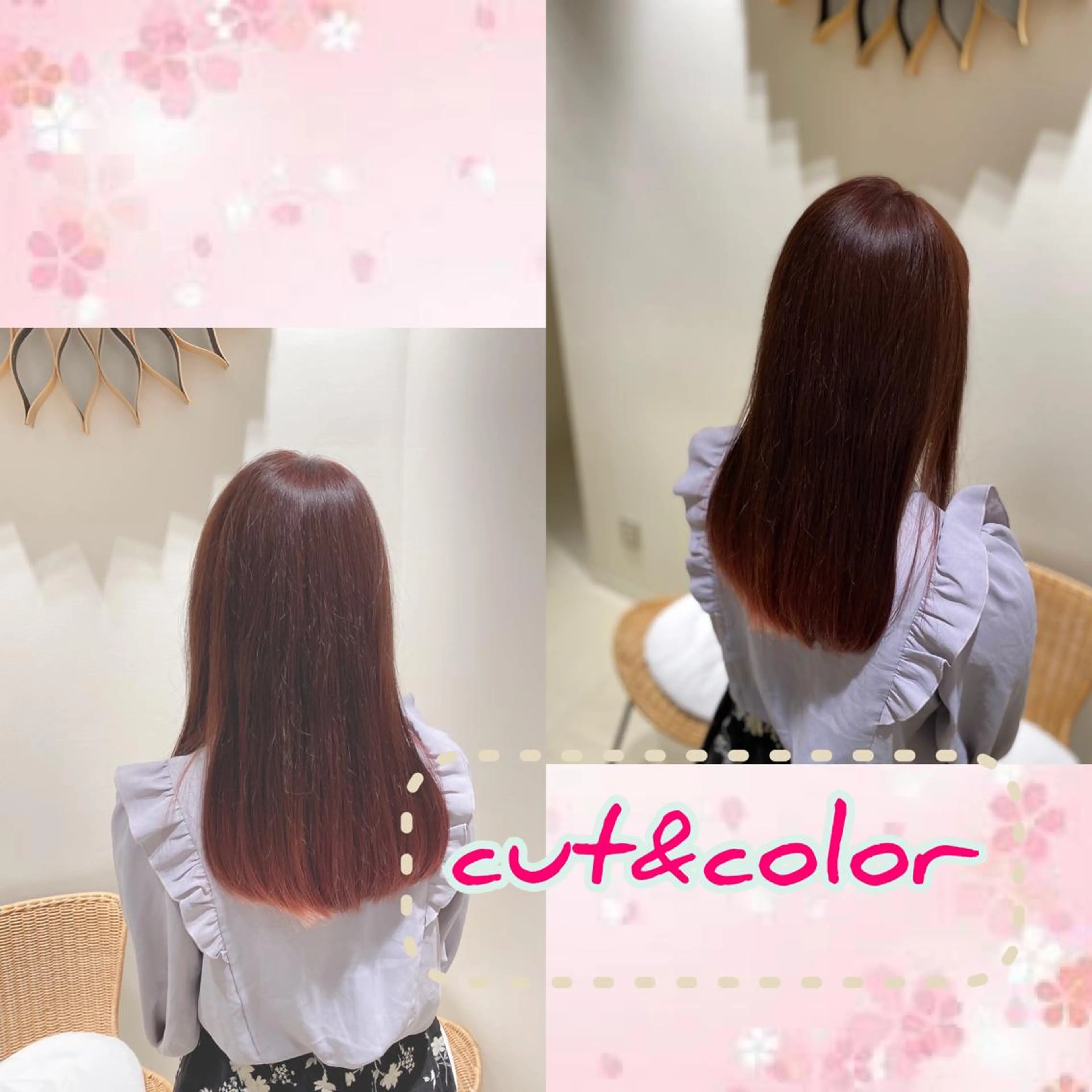 セミロング カラー ピンクカラー ✨ニュアンスカラー✨ かつべのヘアスタイル