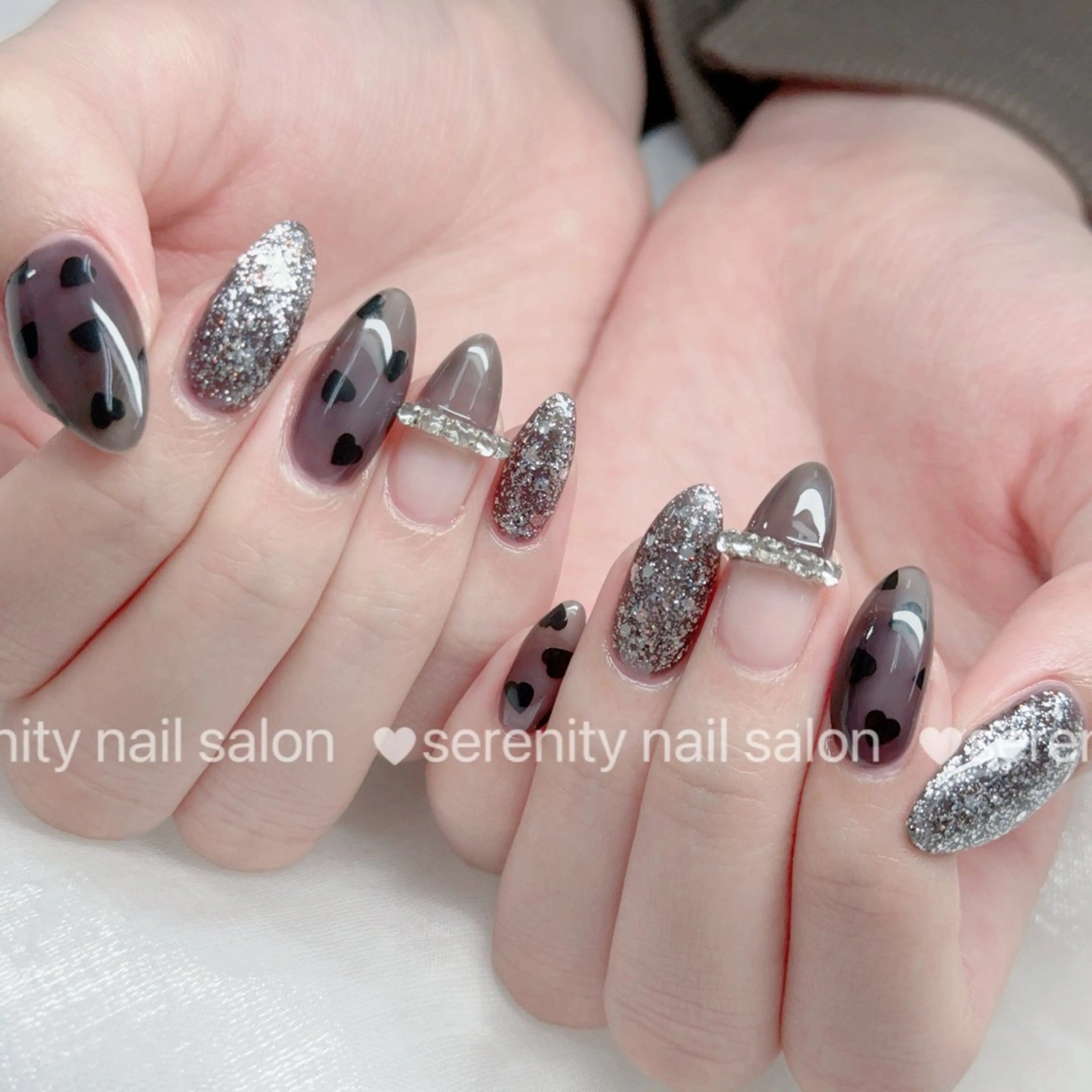 ネイル チークネイル 長さ出し フレンチネイル ジェルネイル キラキラネイル ハンドネイル ハンドケア ✨Serenity Nail salonのネイルデザイン