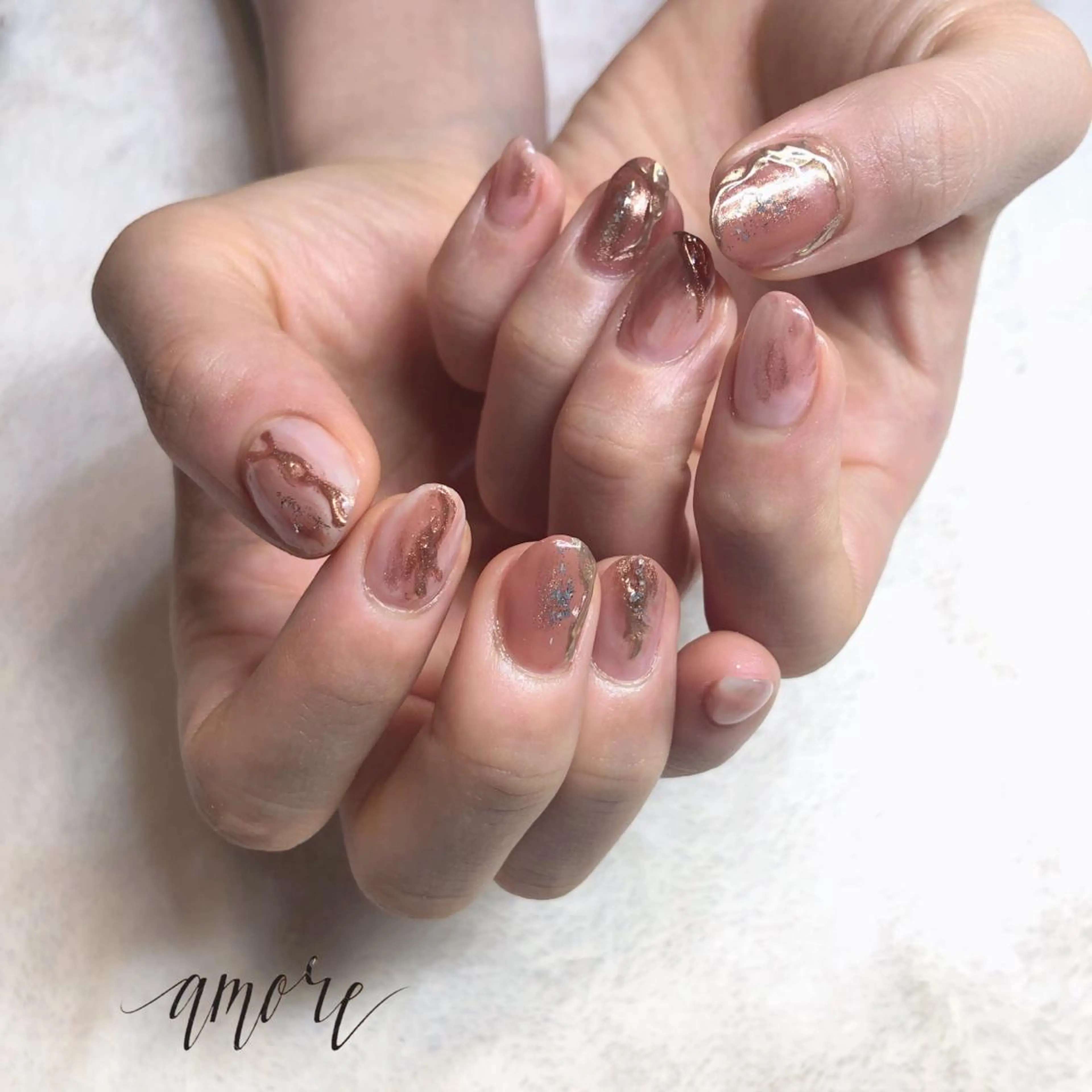 ネイル ジェルネイル ラメ(グリッター) ミラーネイル ニュアンスネイル You kyehwaのネイルデザイン