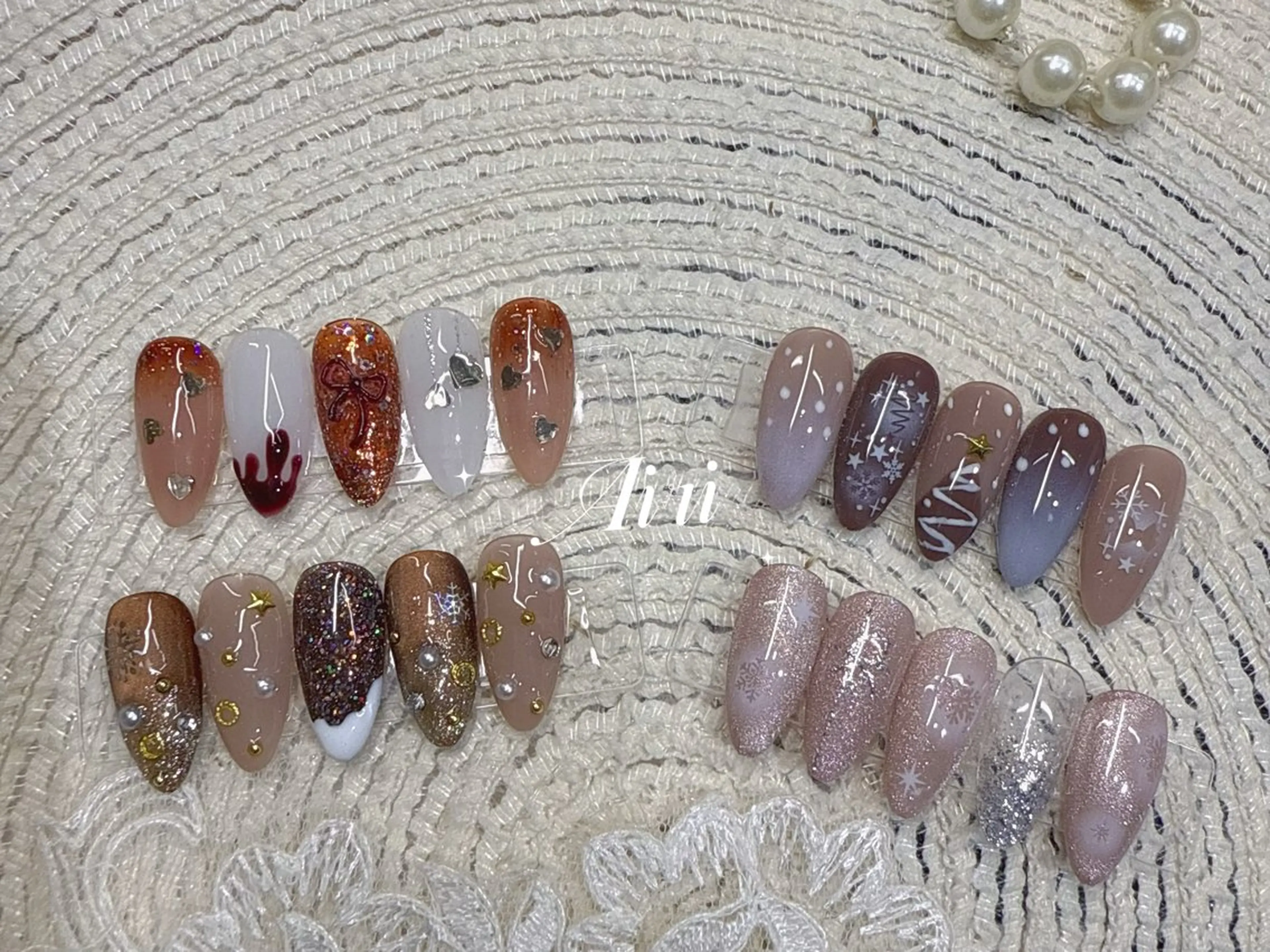 ネイル 長さ出し フットネイル ジェルネイル 韓国ネイル ラメ(グリッター) ハンドネイル ネイルサロンAiri 長さ出し·シンプルのネイルデザイン