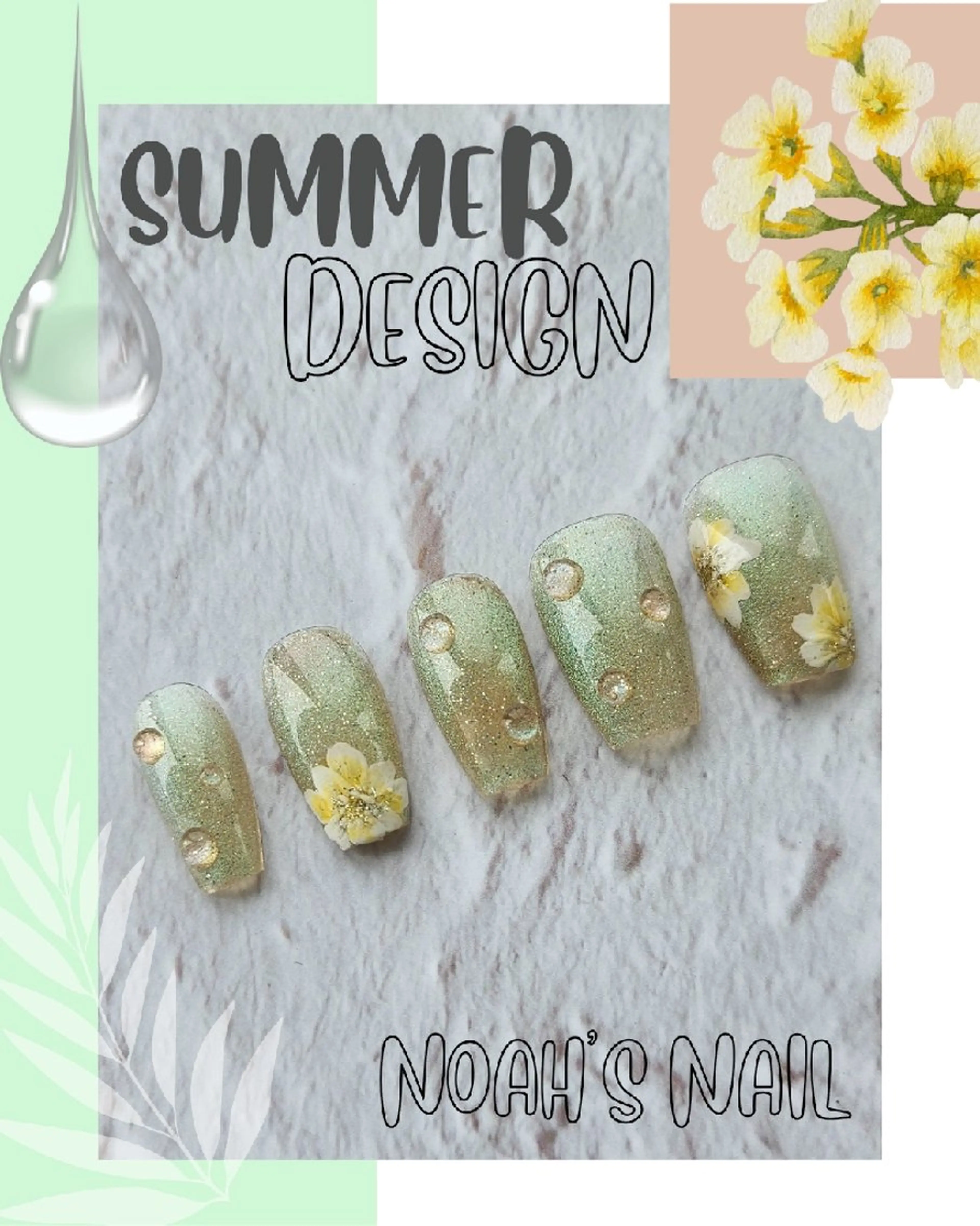 ネイル フラワーネイル マグネットネイル ぷっくりネイル ハンドネイル Noah'snail   のネイルデザイン