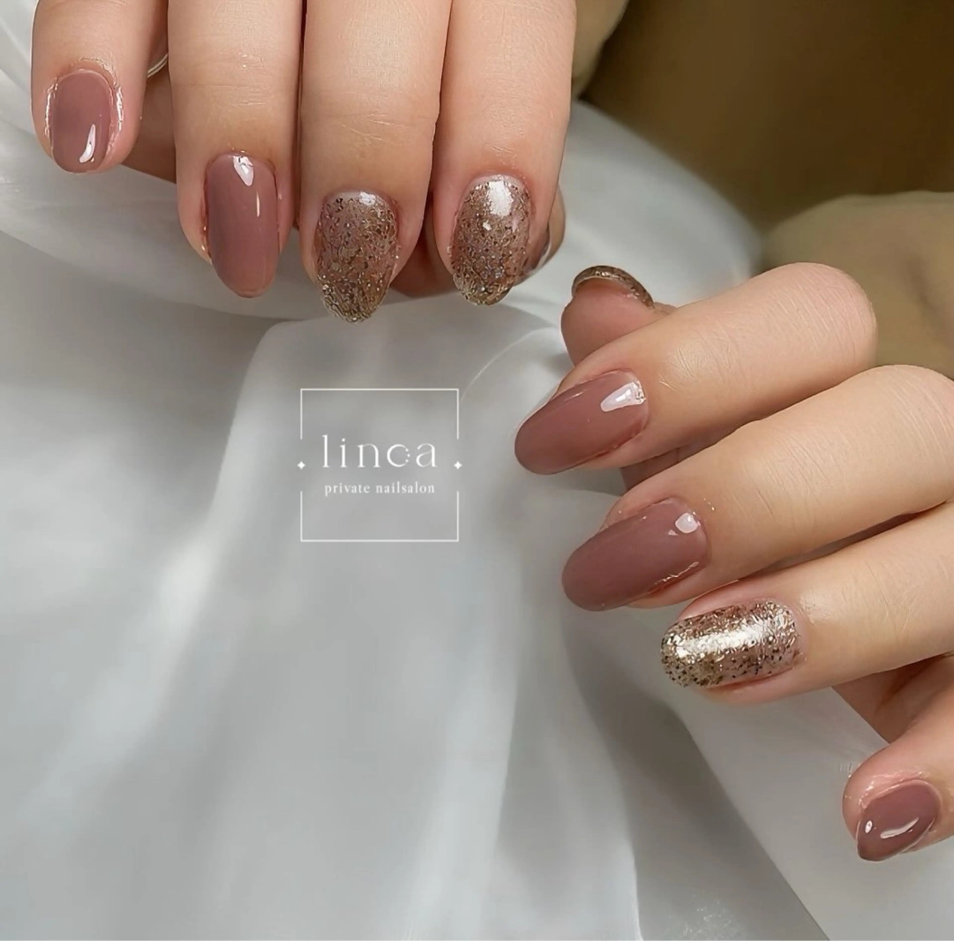 ネイル ラメ(グリッター) ピンク ハンドネイル ハンドケア linoa nailのネイルデザイン