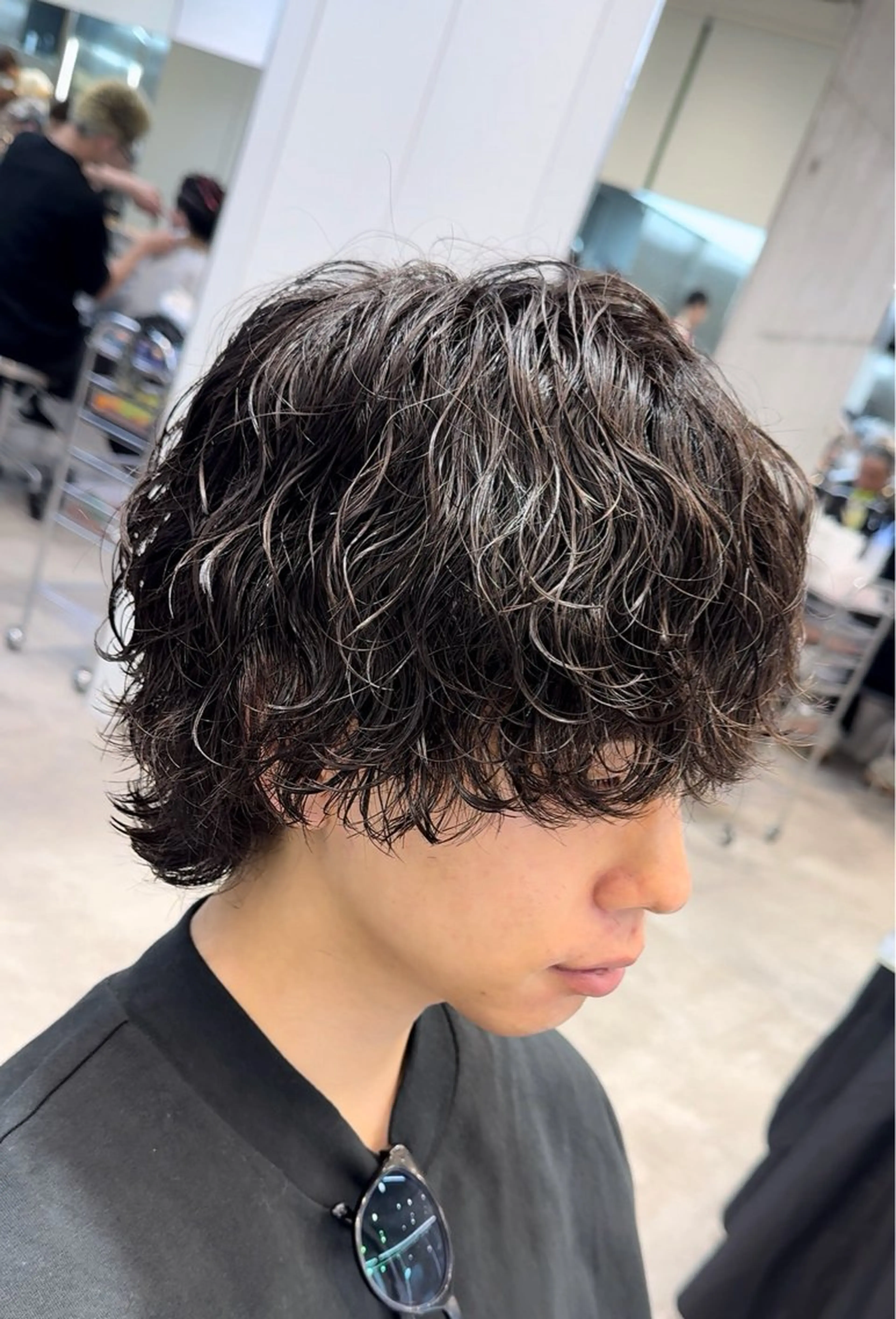 ミディアム カラー パーマ メンズ カット パーマ fifth 菅崎愛斗のヘアスタイル