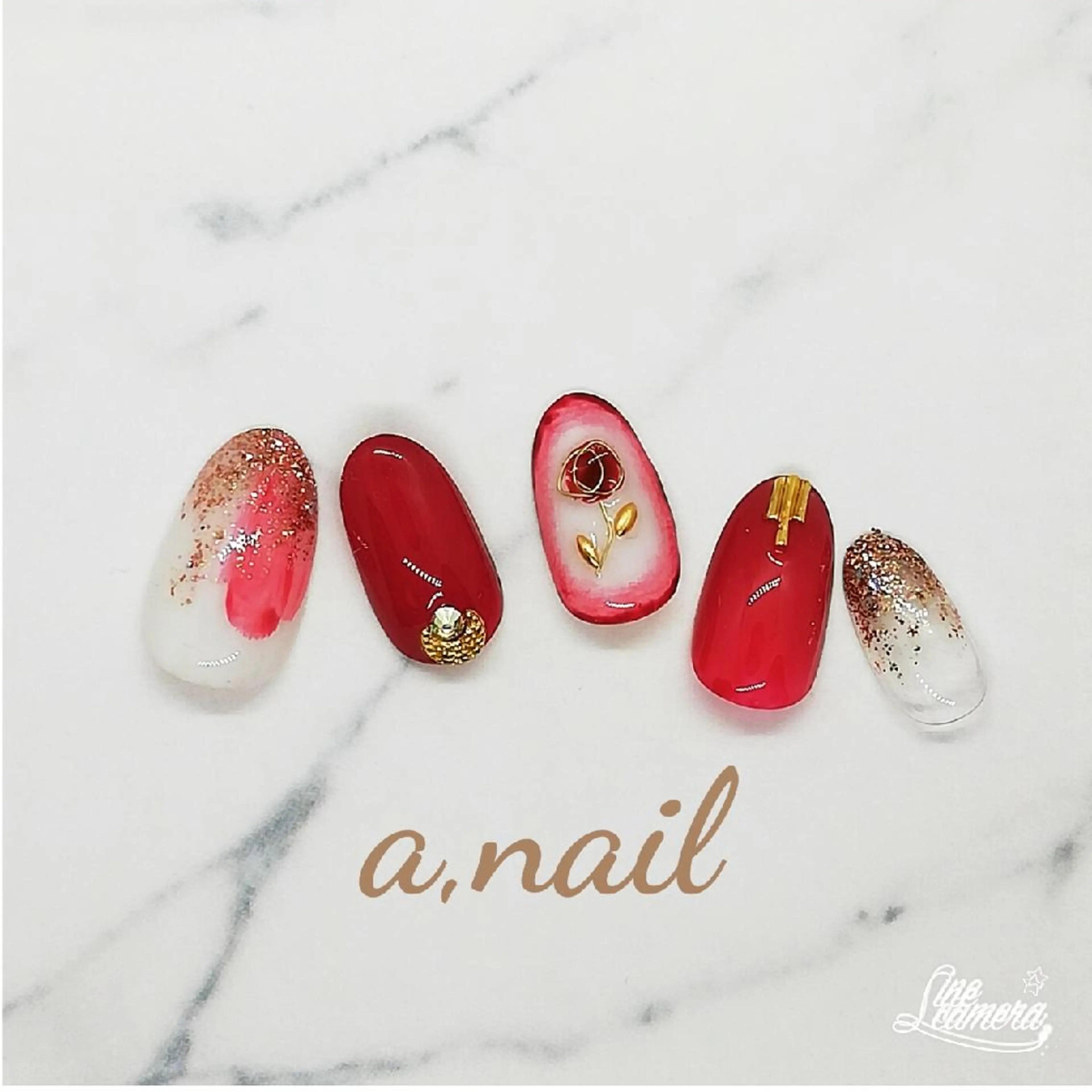 ネイル ストーンネイル ハンドネイル ネイルサロン エーネイルのネイルデザイン