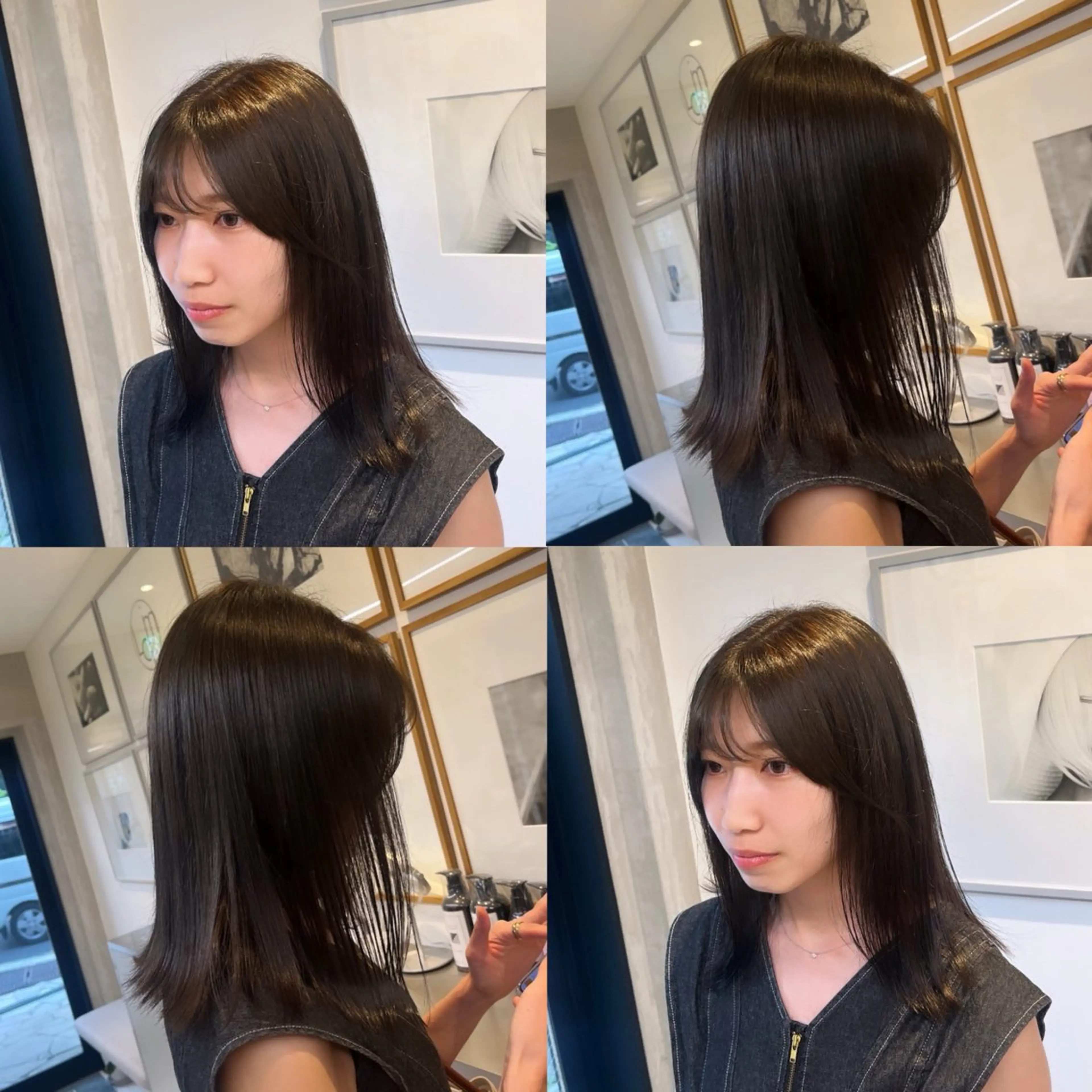 ミディアム カラー ブラウンカラー 透明感カラー ココアブラウン ココアグレージュ グレージュ カット ヘアカラー トリートメント ヘッドスパ ヘアセット カジュアルを女っぽく 𝗮𝘆𝗮𝗰𝗼のヘアスタイル