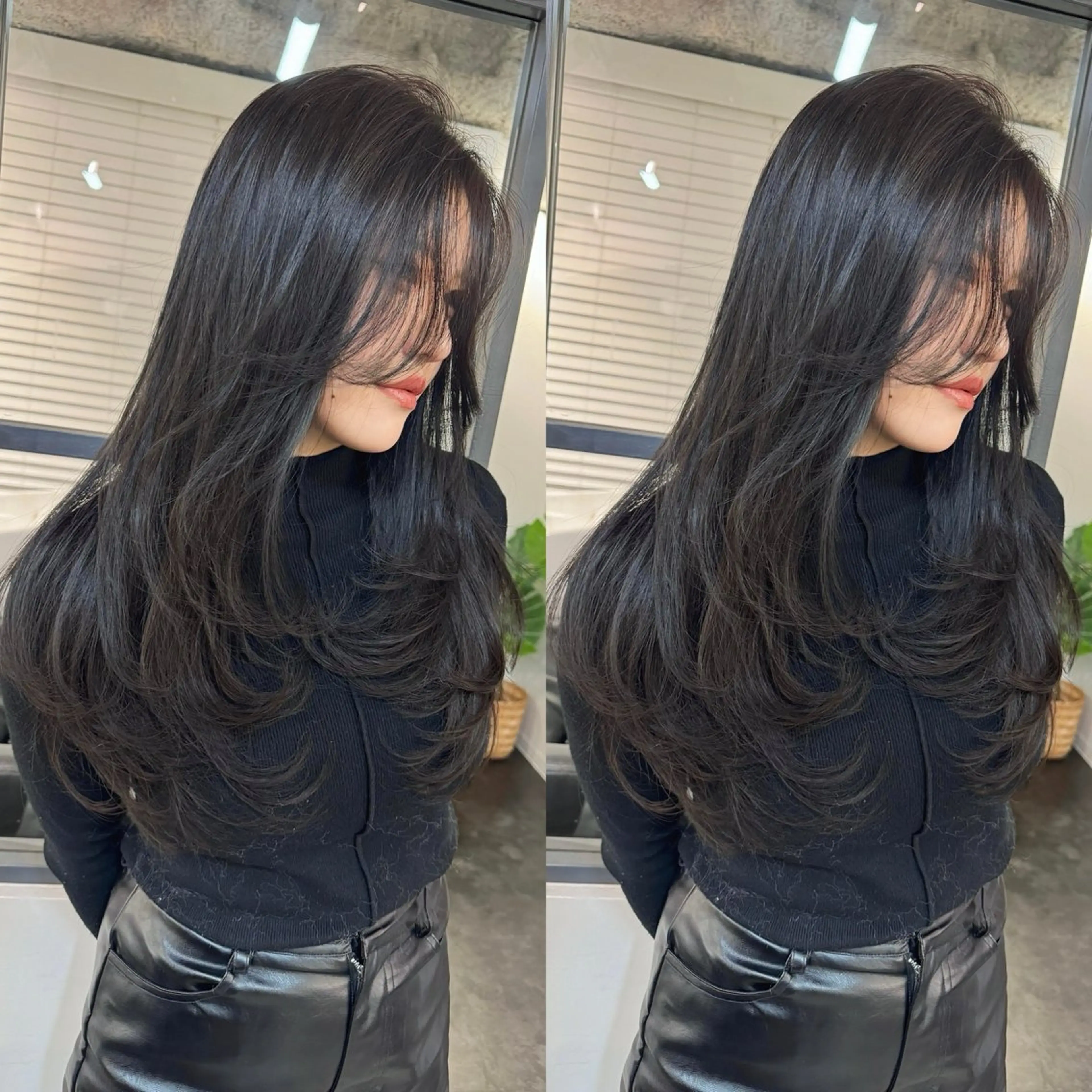 ロング ヘアカラー エクステ バレイヤージュ ボブ🌈ナツヤのヘアスタイル