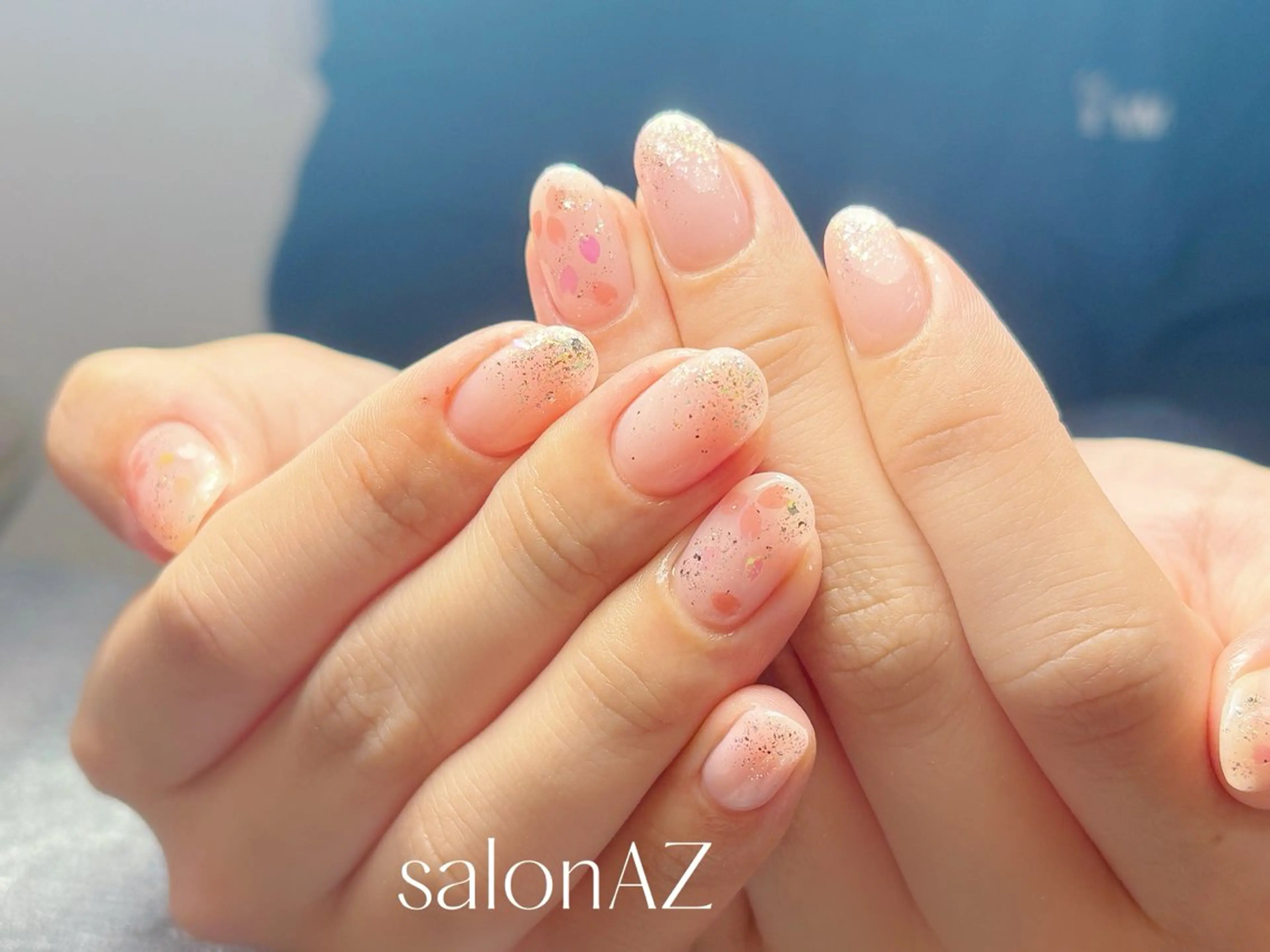 ネイル 桜ネイル 長さ出し フットネイル フレンチネイル ジェルネイル ハンドネイル salon AZのネイルデザイン