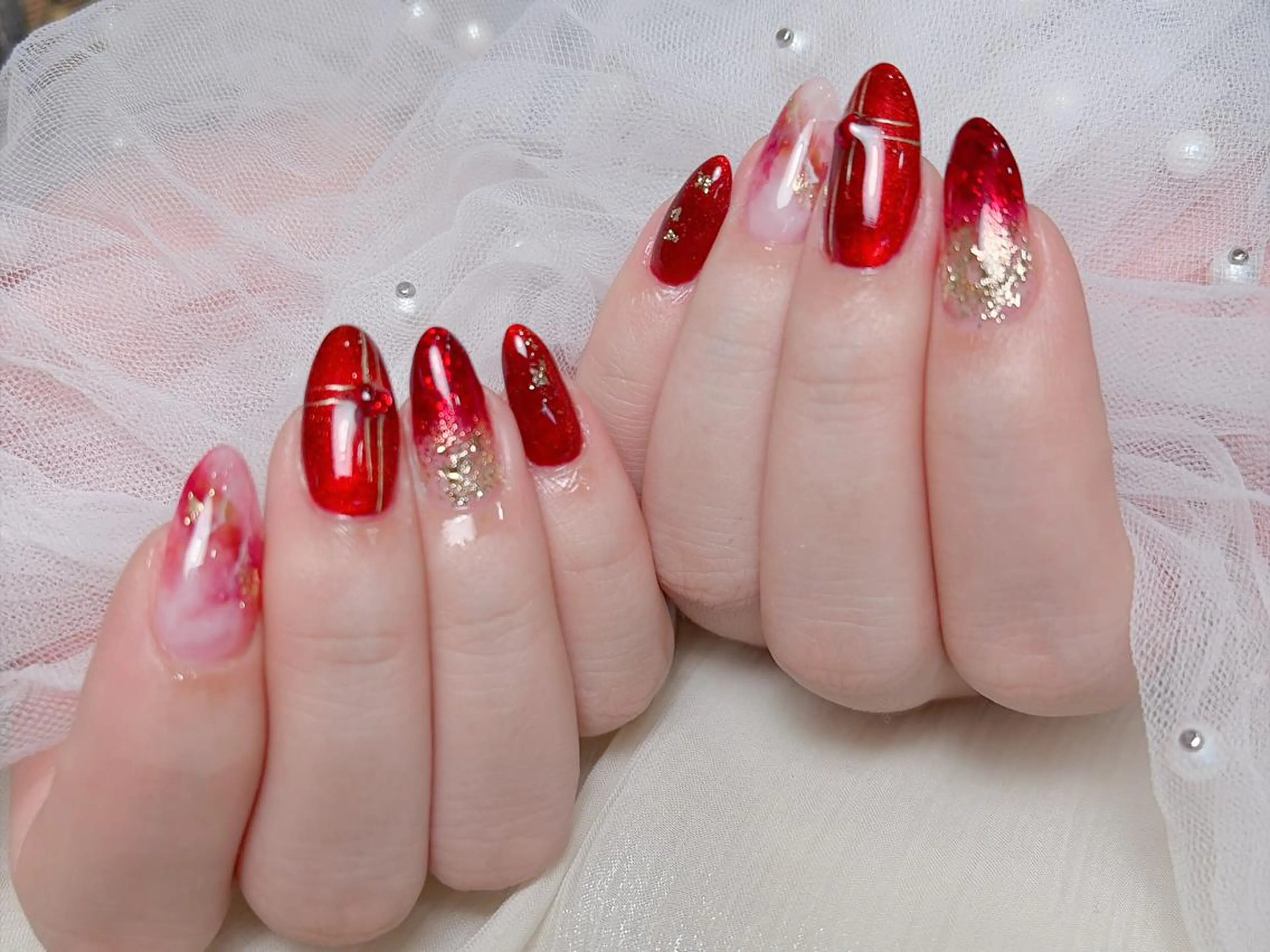 ネイル カジュアル チークネイル フレンチネイル ジェルネイル ガーリー ハンドネイル ハンドケア Di moのネイルデザイン