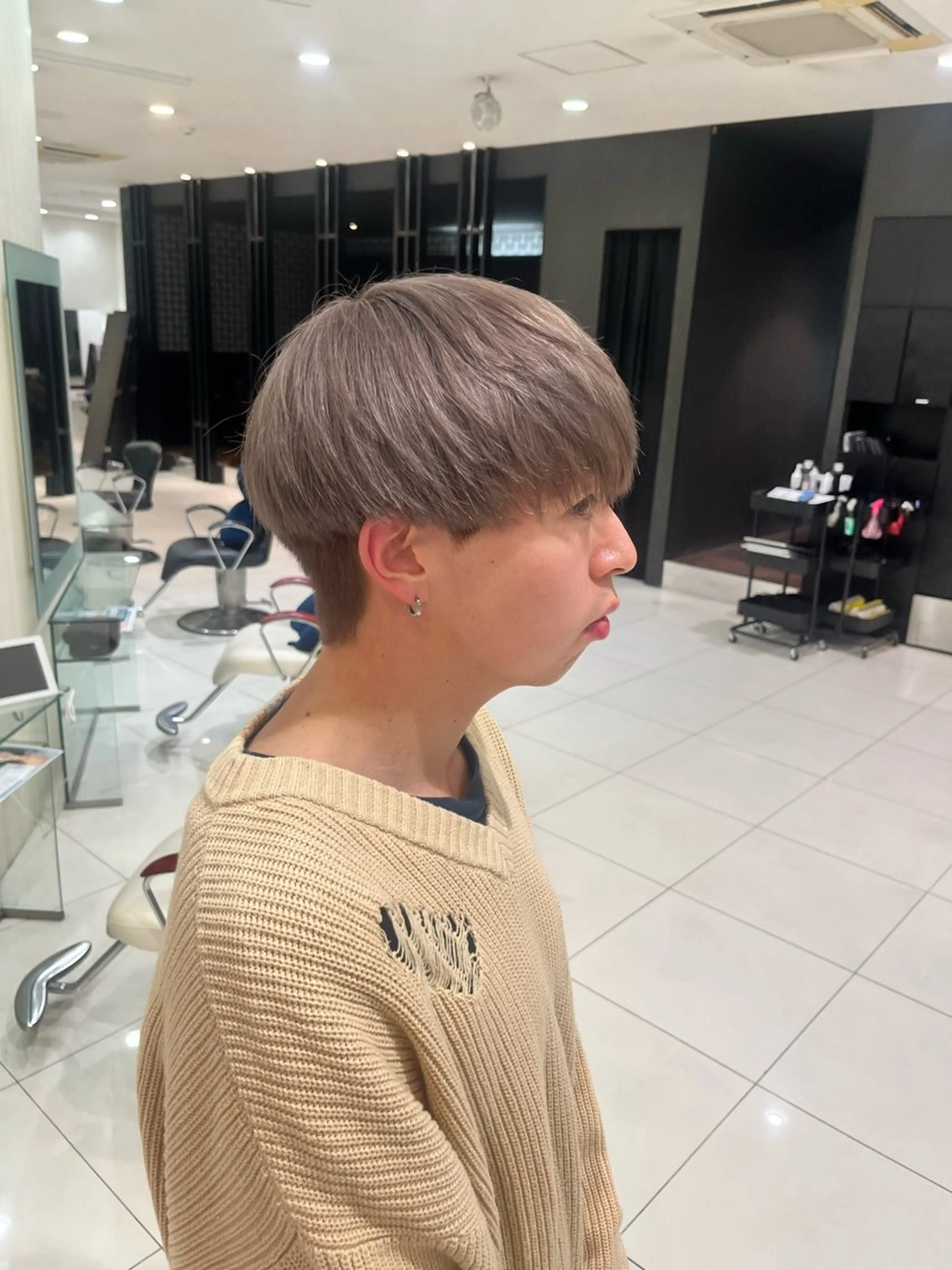 ショート カラー メンズ ブリーチ/暖色カラー 宮城陽日のヘアスタイル