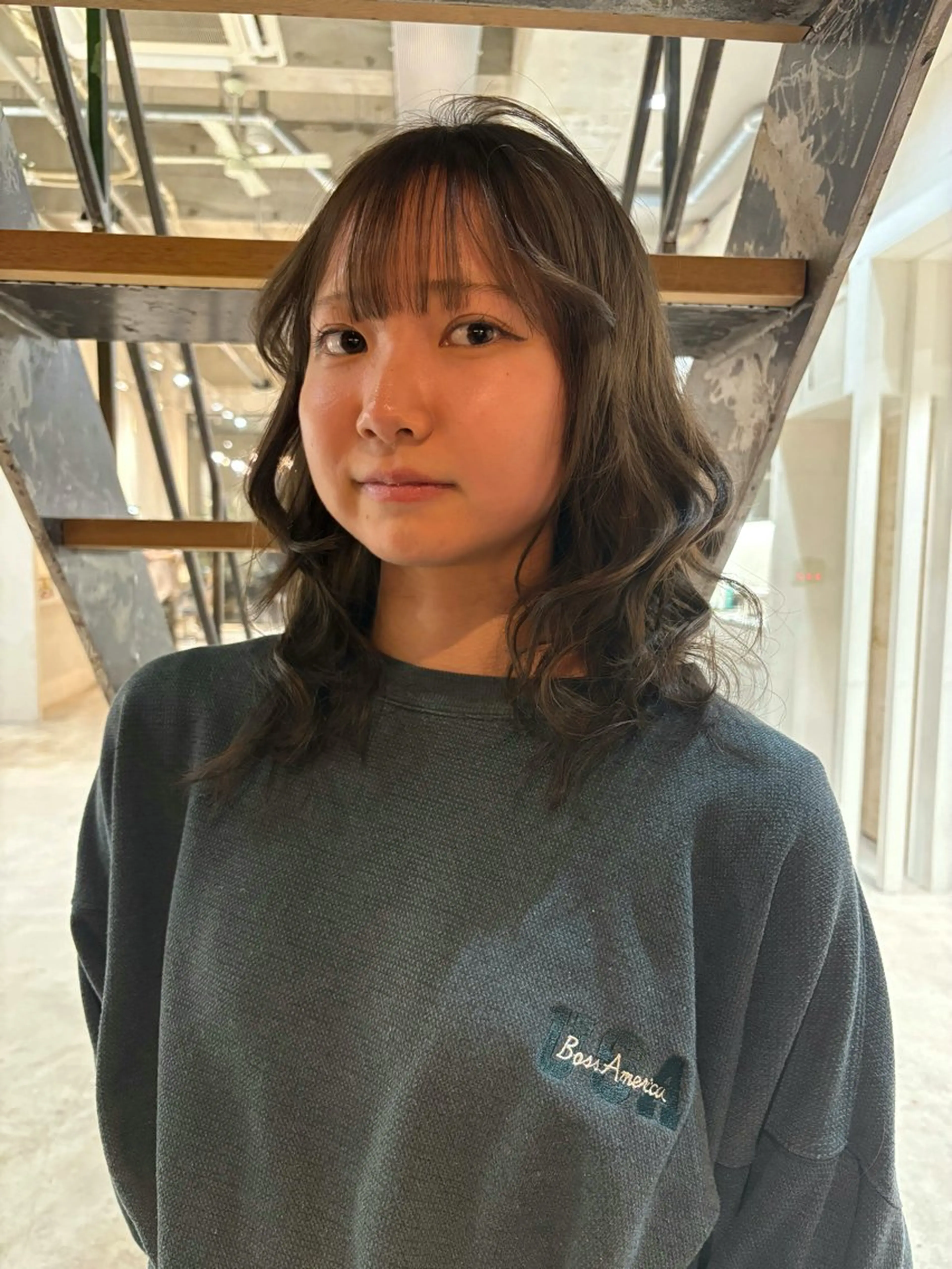 セミロング カラー パーマ ヘアアレンジ 成人式 名古屋/落ちる黒 黒染め落としのヘアスタイル