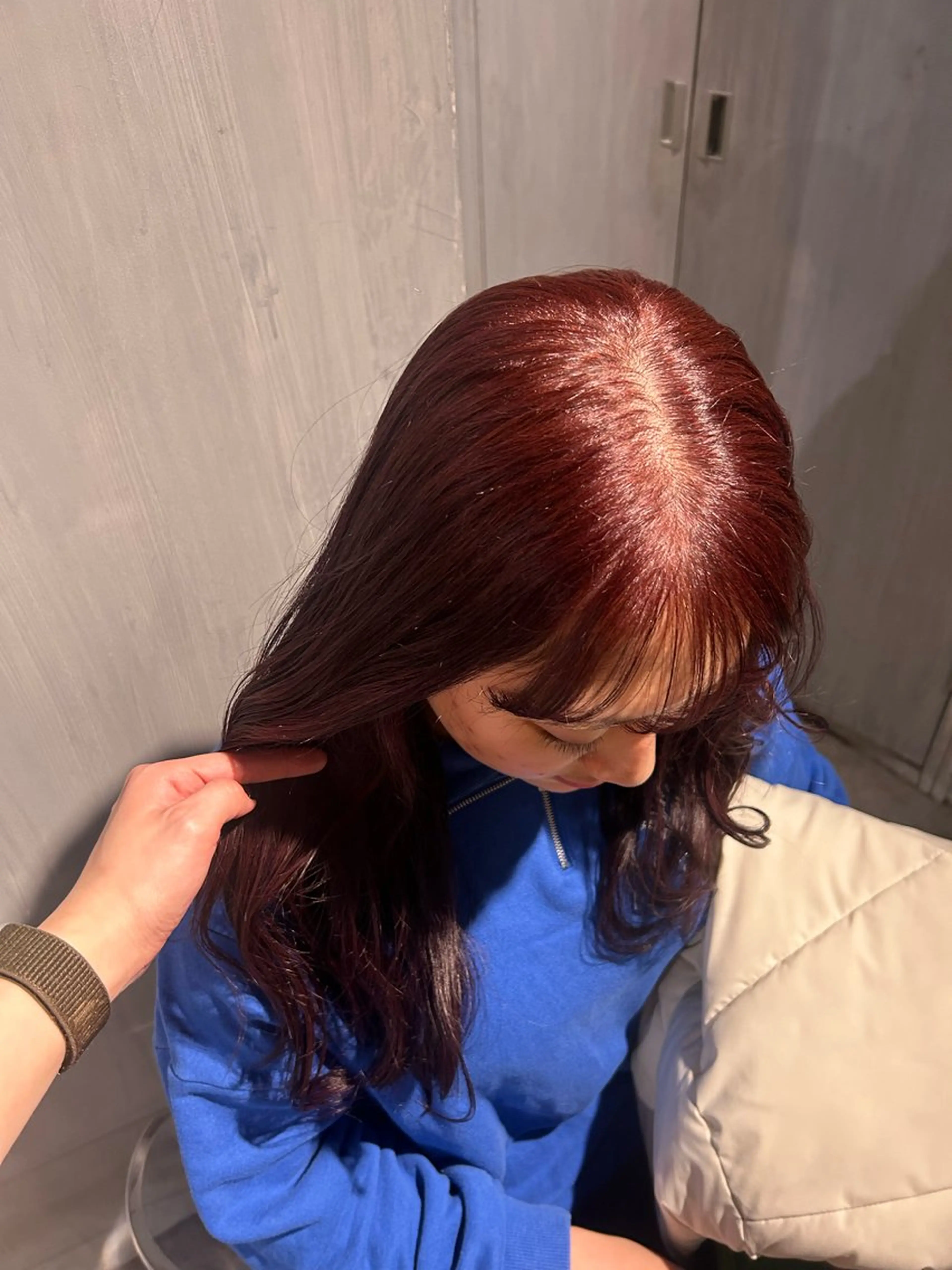 ロング カラー レッドカラー 愛結 暖色カラー🎀🩰のヘアスタイル