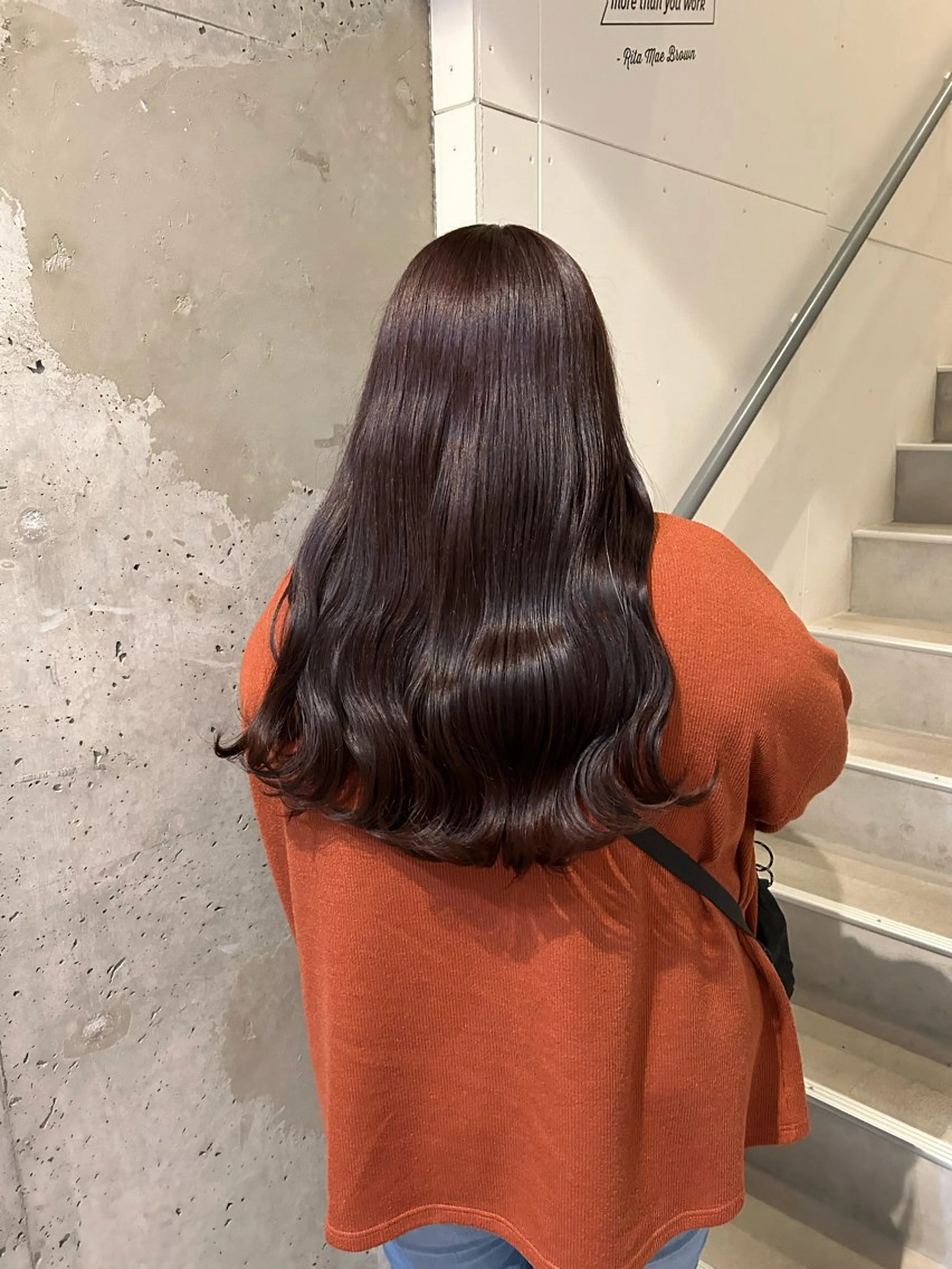 ロング カラー ブリーチ ブラウンカラー ブリーチなしカラー ピンクカラー ピンクブラウン ryo yaのヘアスタイル