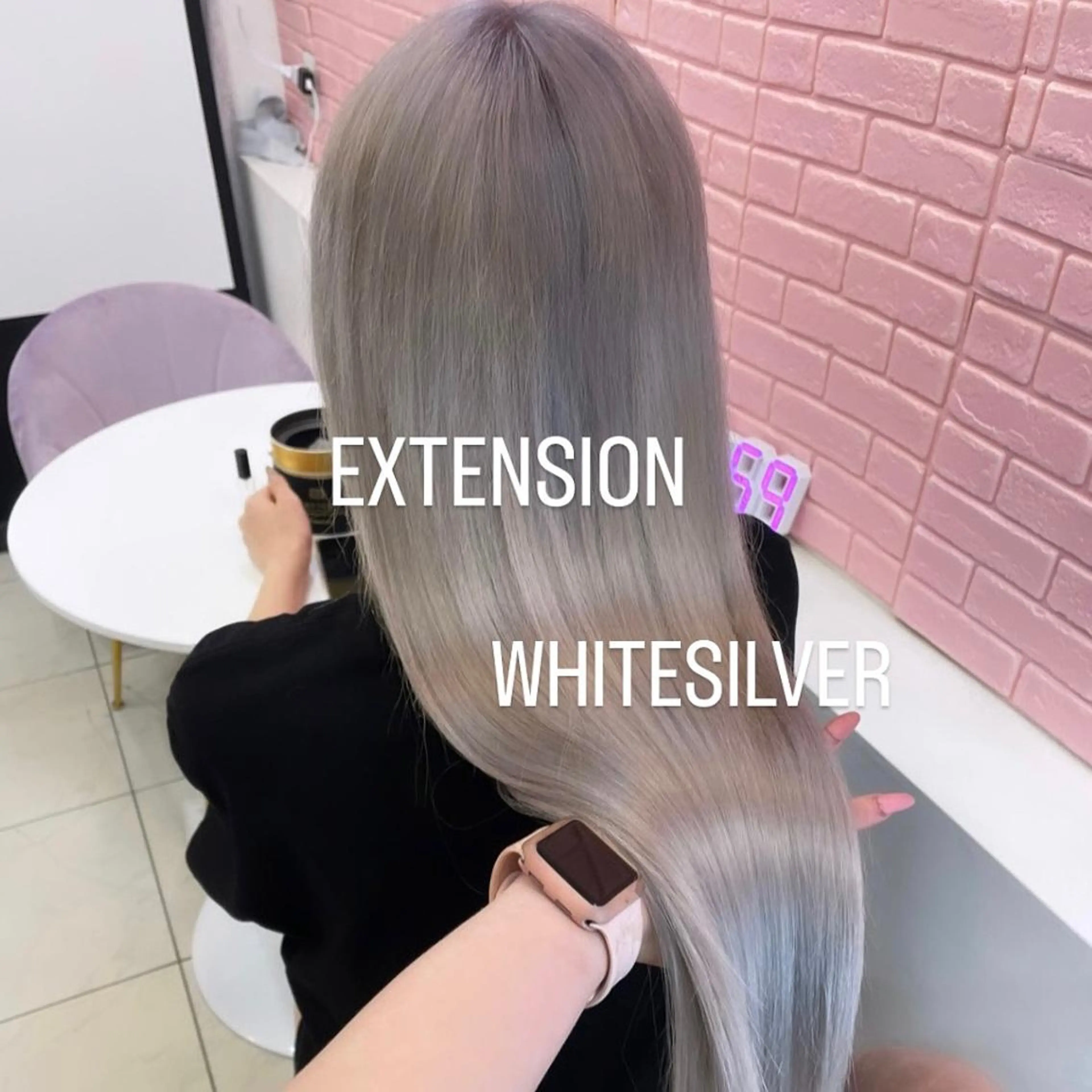 ロング カラー エクステ エクステ🩵ブリーチ 韓国ヘア🩵KAEのヘアスタイル