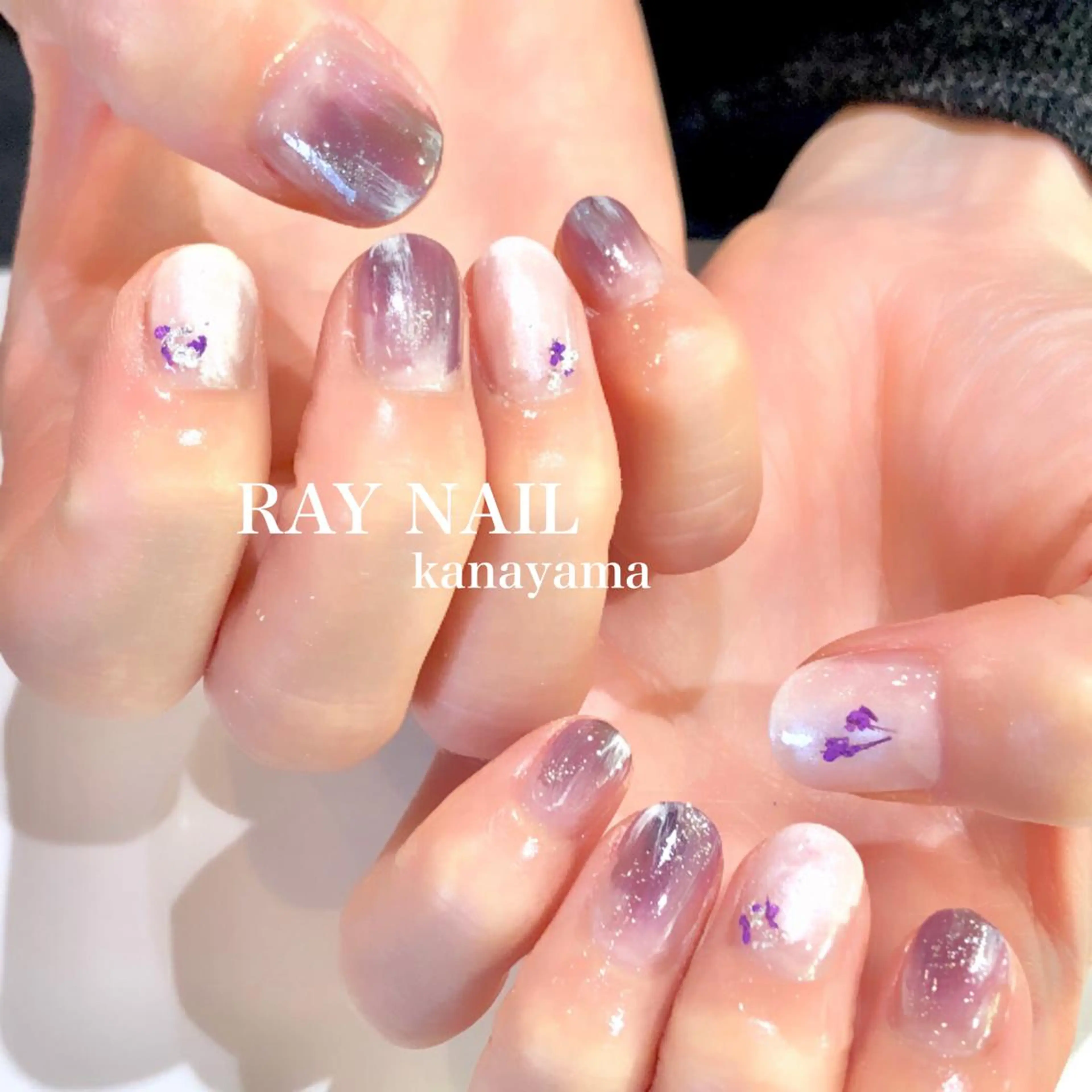 ネイル ニュアンスネイル パープル Arowa 伊田のネイルデザイン