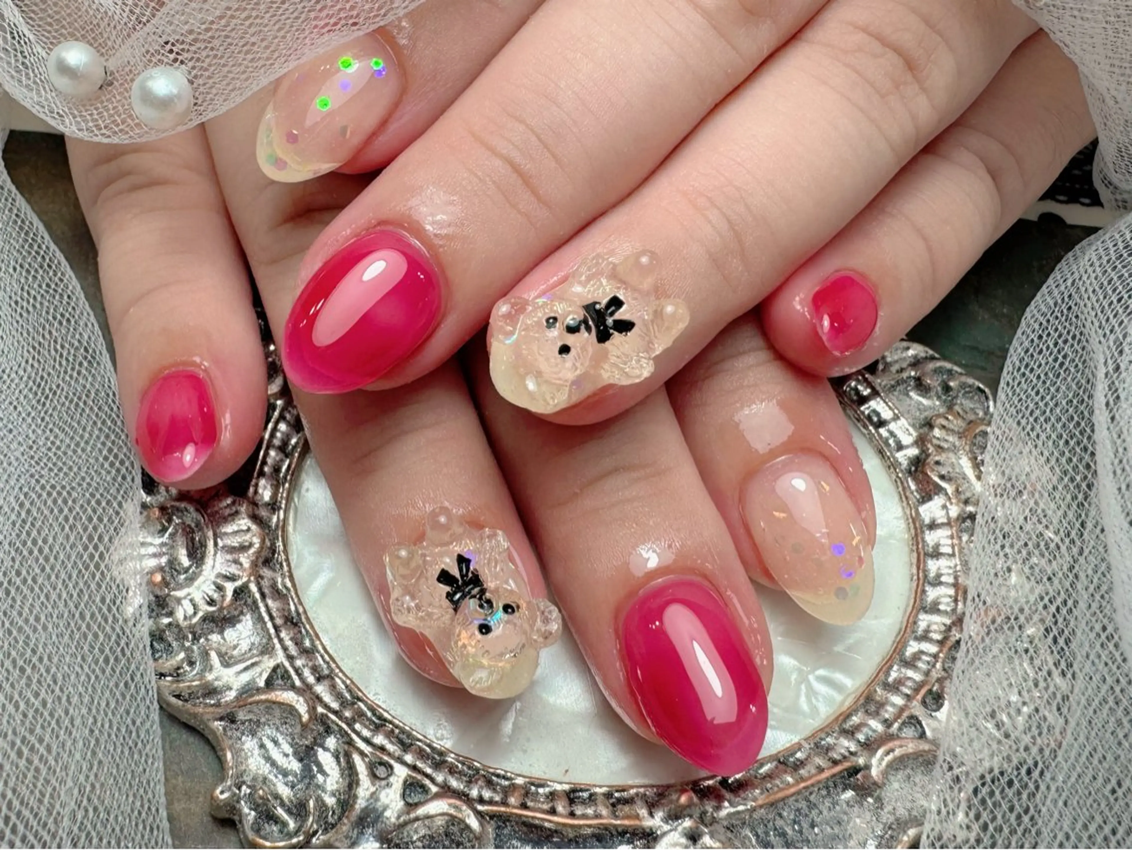 ネイル ハンドネイル マジック ミラーのネイルデザイン