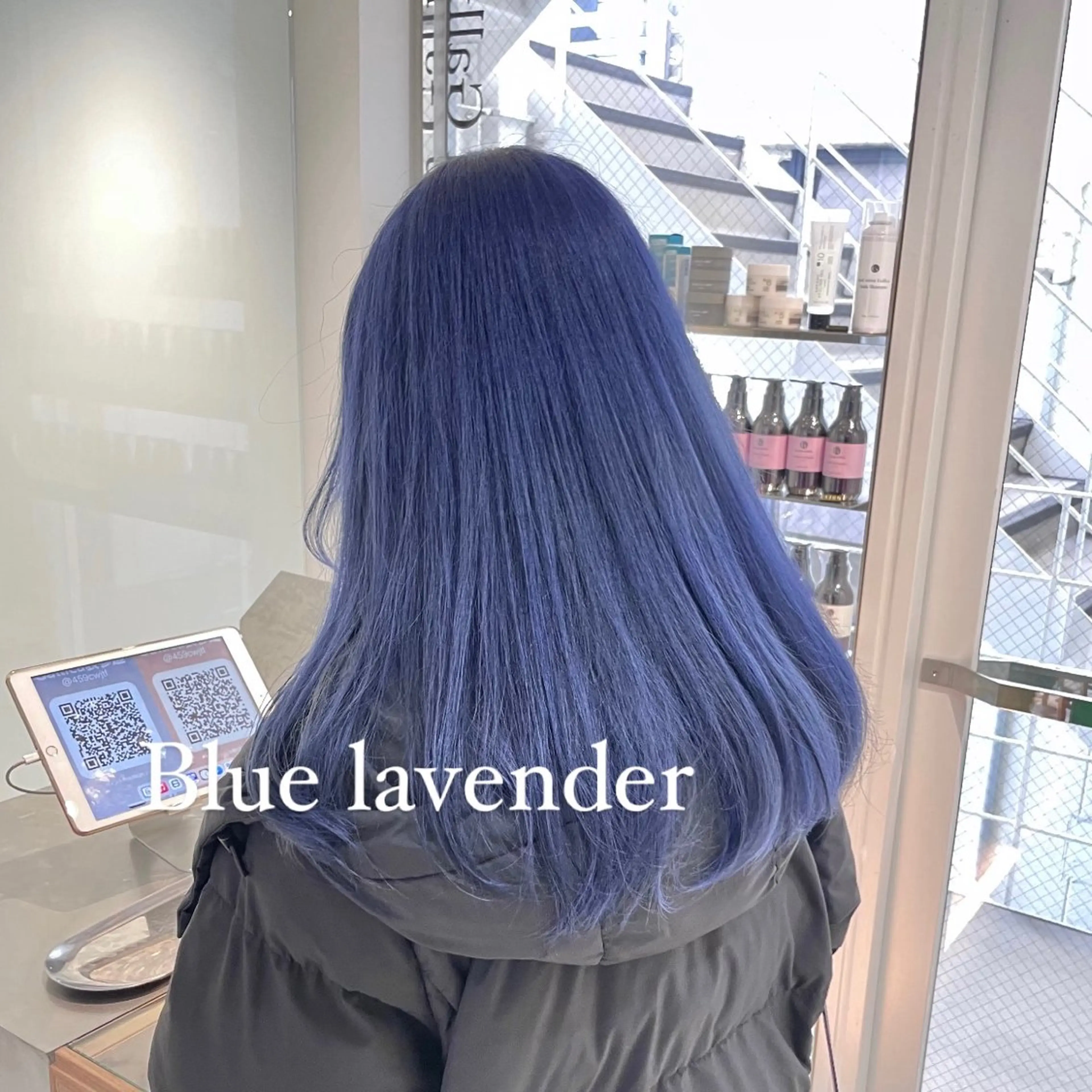 ロング カラー ブリーチ ブルーカラー ブルーラベンダー ラベンダーカラー ツヤ髪/透け感ヘア 💎Nokaのヘアスタイル