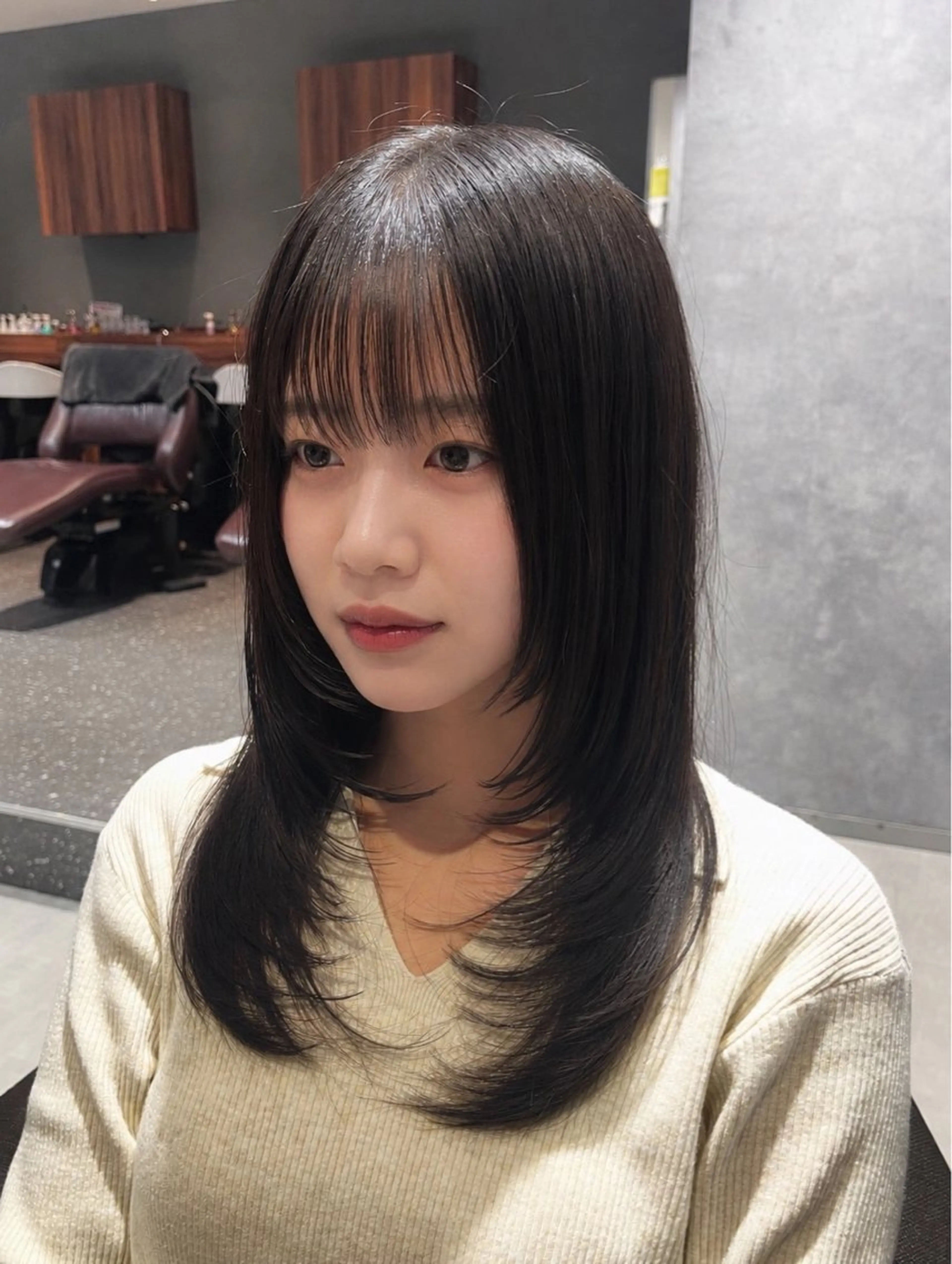 ミディアム カット ヘアカラー トリートメント 似合わせレイヤー/ 髪質改善/長瀬叶翔のヘアスタイル