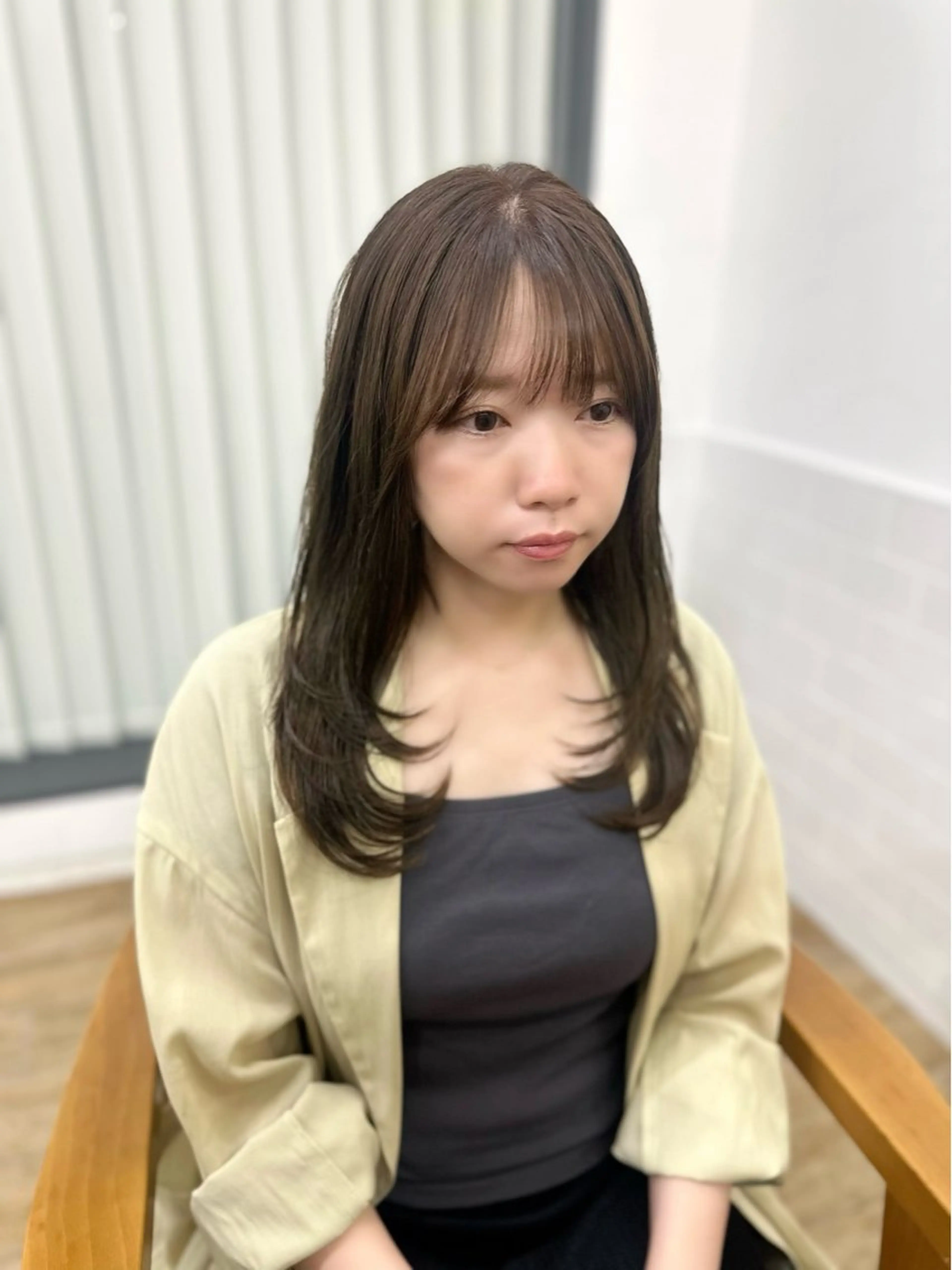 セミロング カラー パーマ ヘアアレンジ メンズ キッズ レイヤーカット 🌿透け感カラーのヘアスタイル