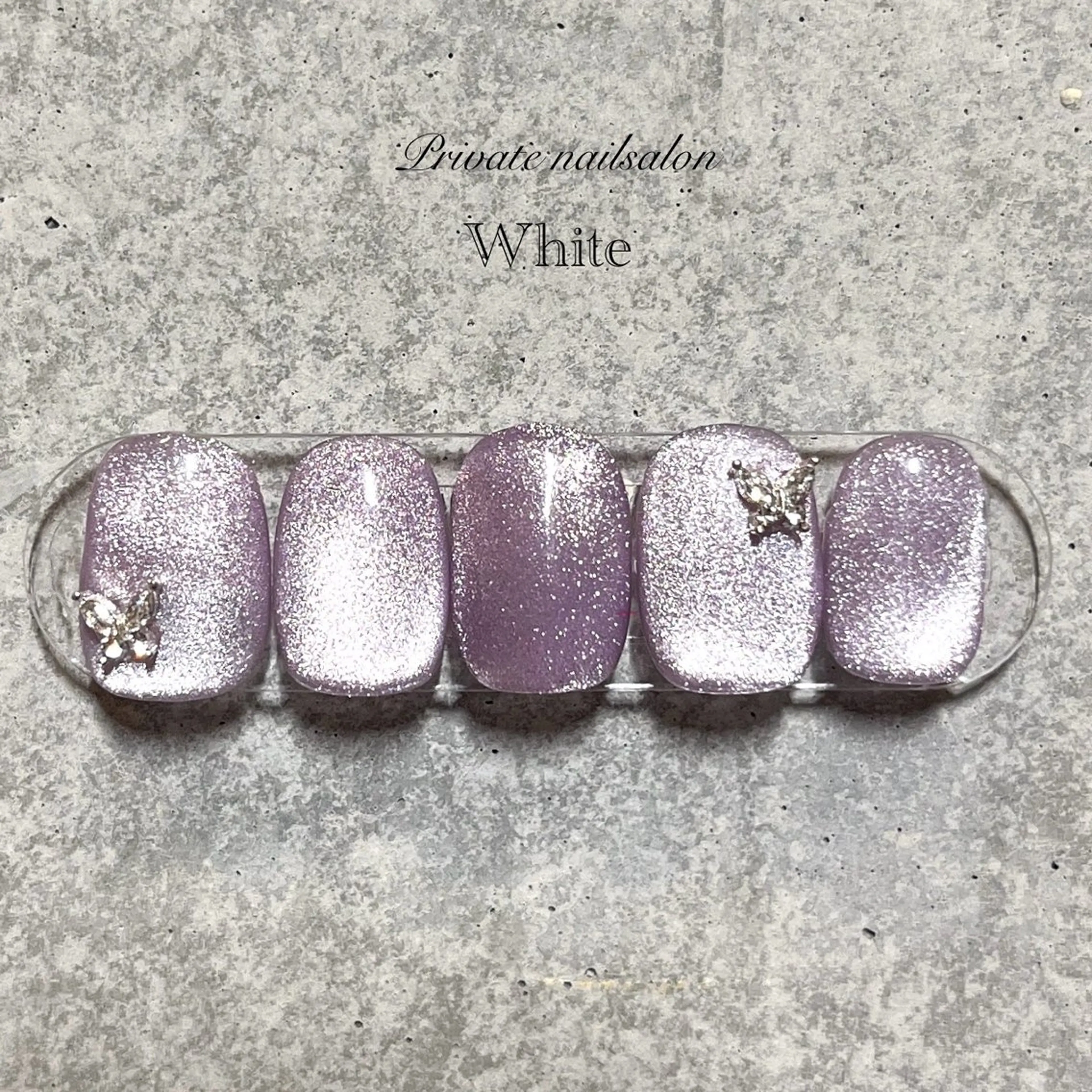 ネイル キラキラネイル マグネットネイル ニュアンスネイル パープル 夏ネイル ハンドネイル SAKASHITA KEIのネイルデザイン