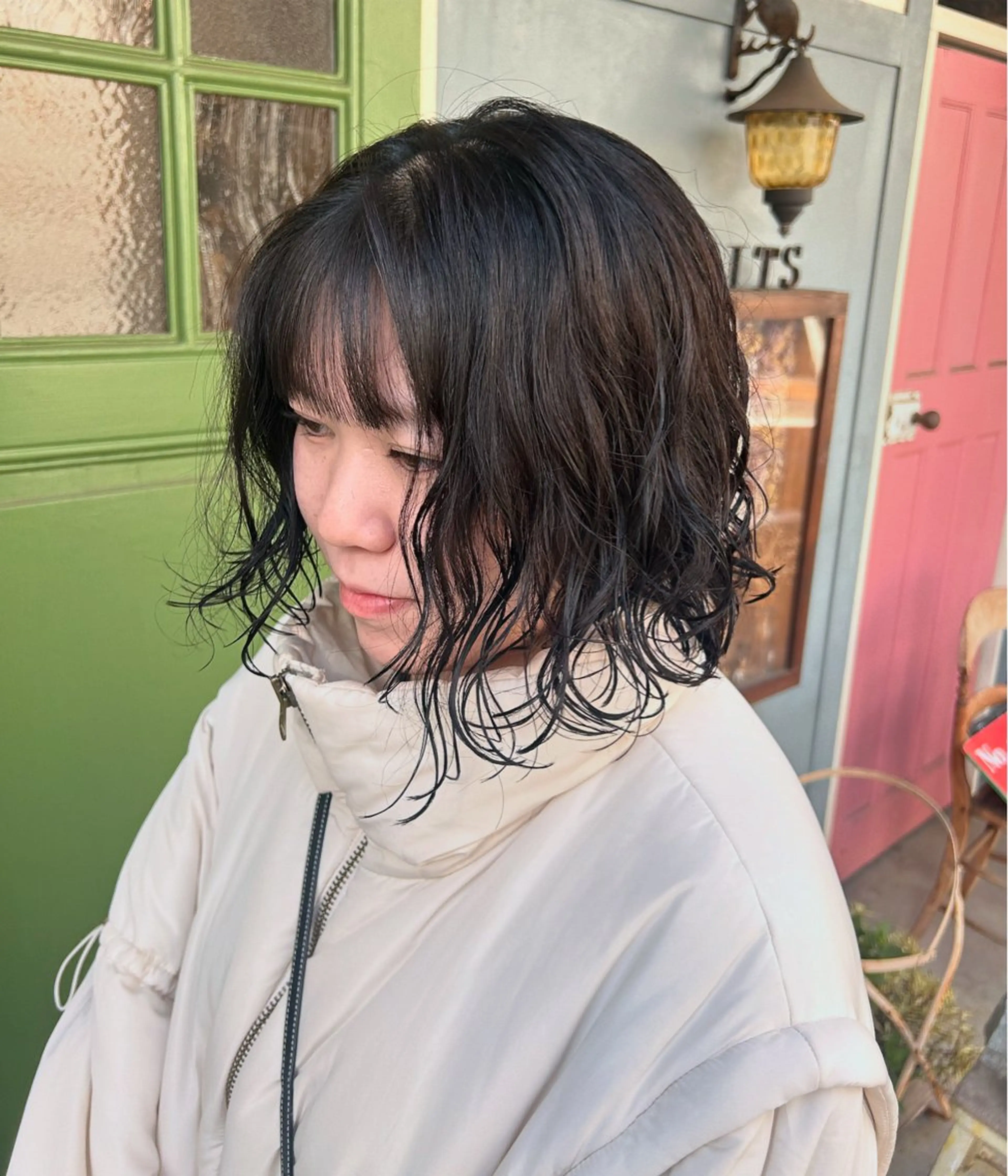 ショート パーマ ボブ カット パーマ トリートメント 清水千優/パーマ/ メンズパーマのヘアスタイル