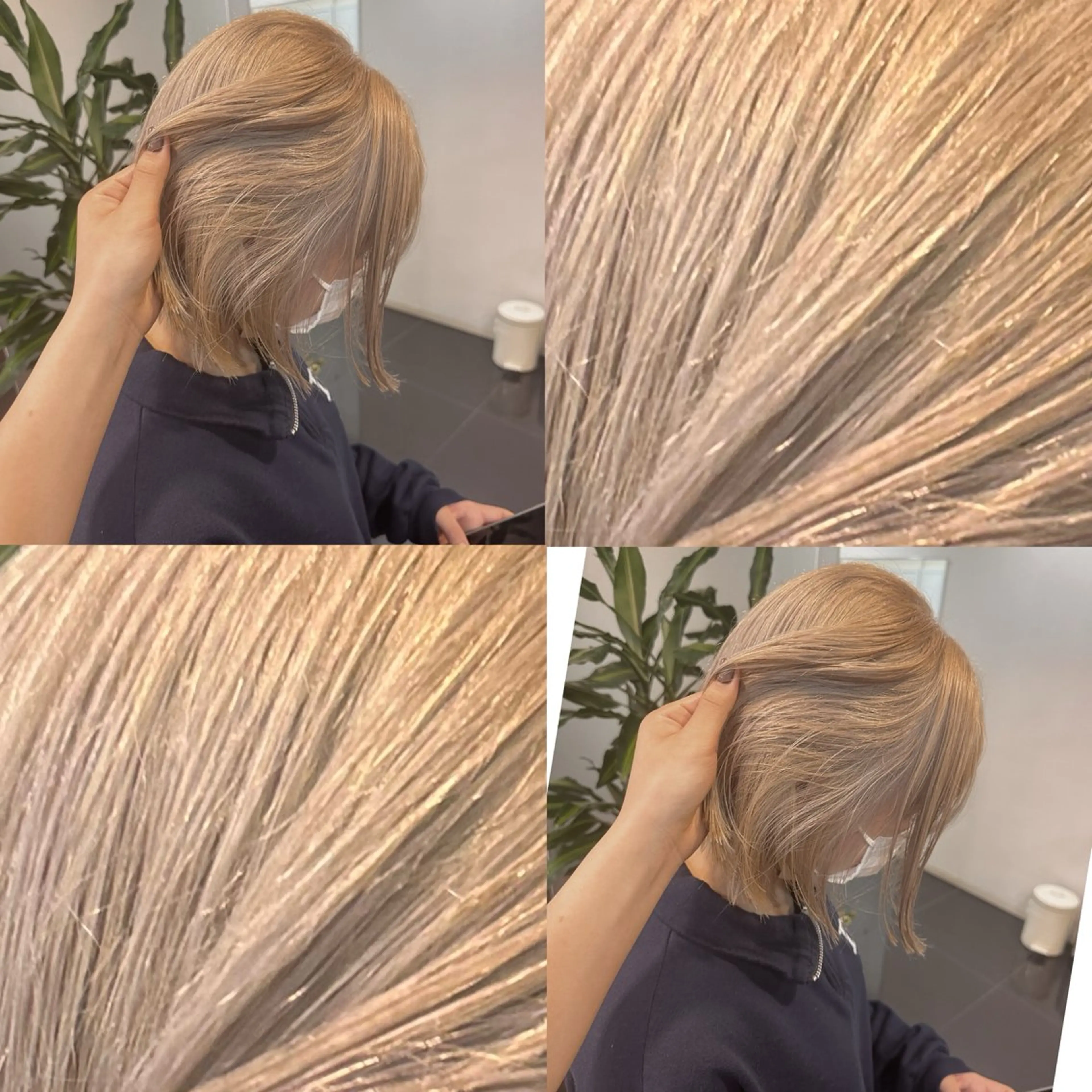 ミディアム カラー ベージュカラー ミルキーベージュ ブリーチカラー/ベー ジュ/Hono🦖のヘアスタイル