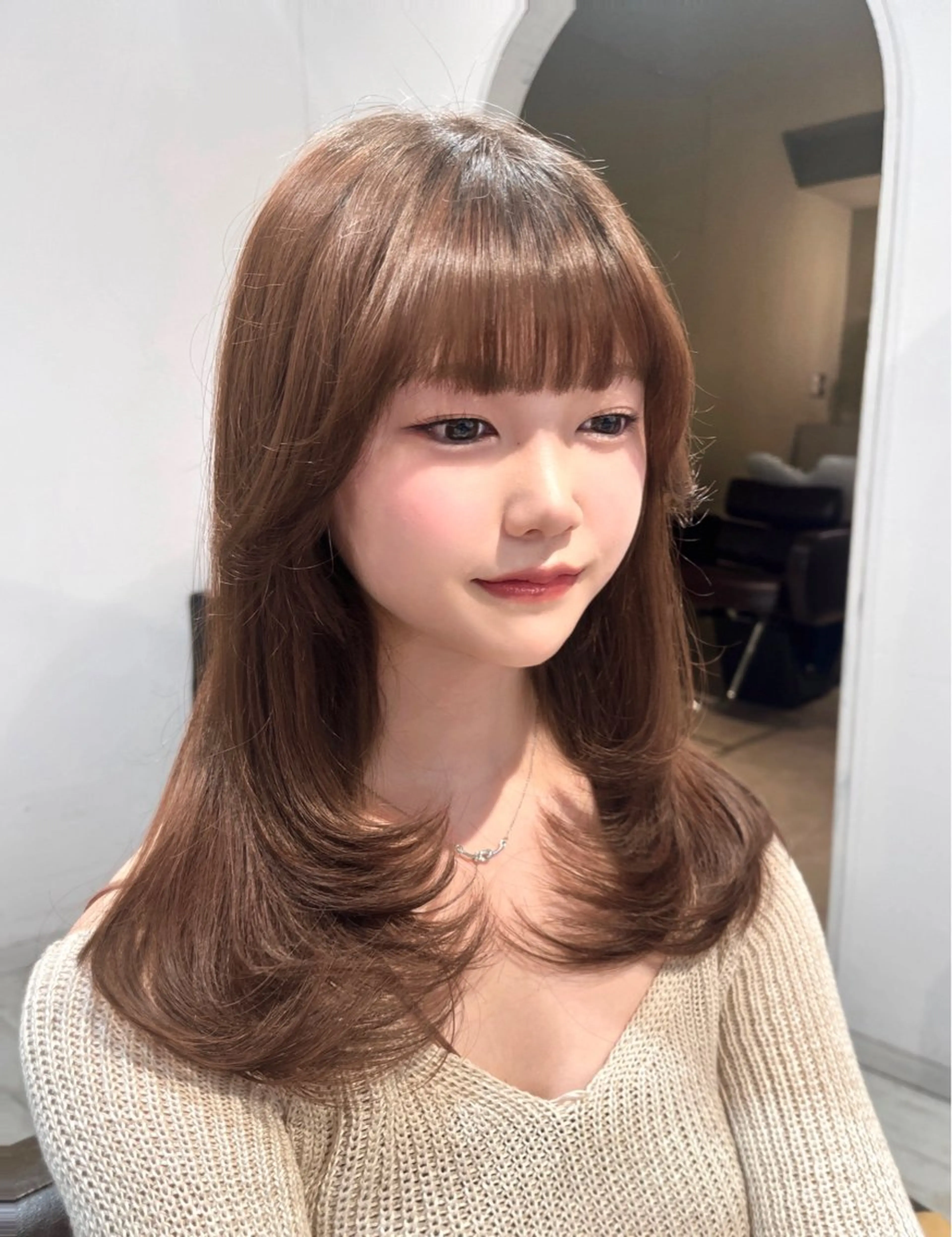 ロング 韓国風ヘア レイヤーカット カット 縮毛矯正 トリートメント レイヤーカット ✨️進藤ひかりのヘアスタイル