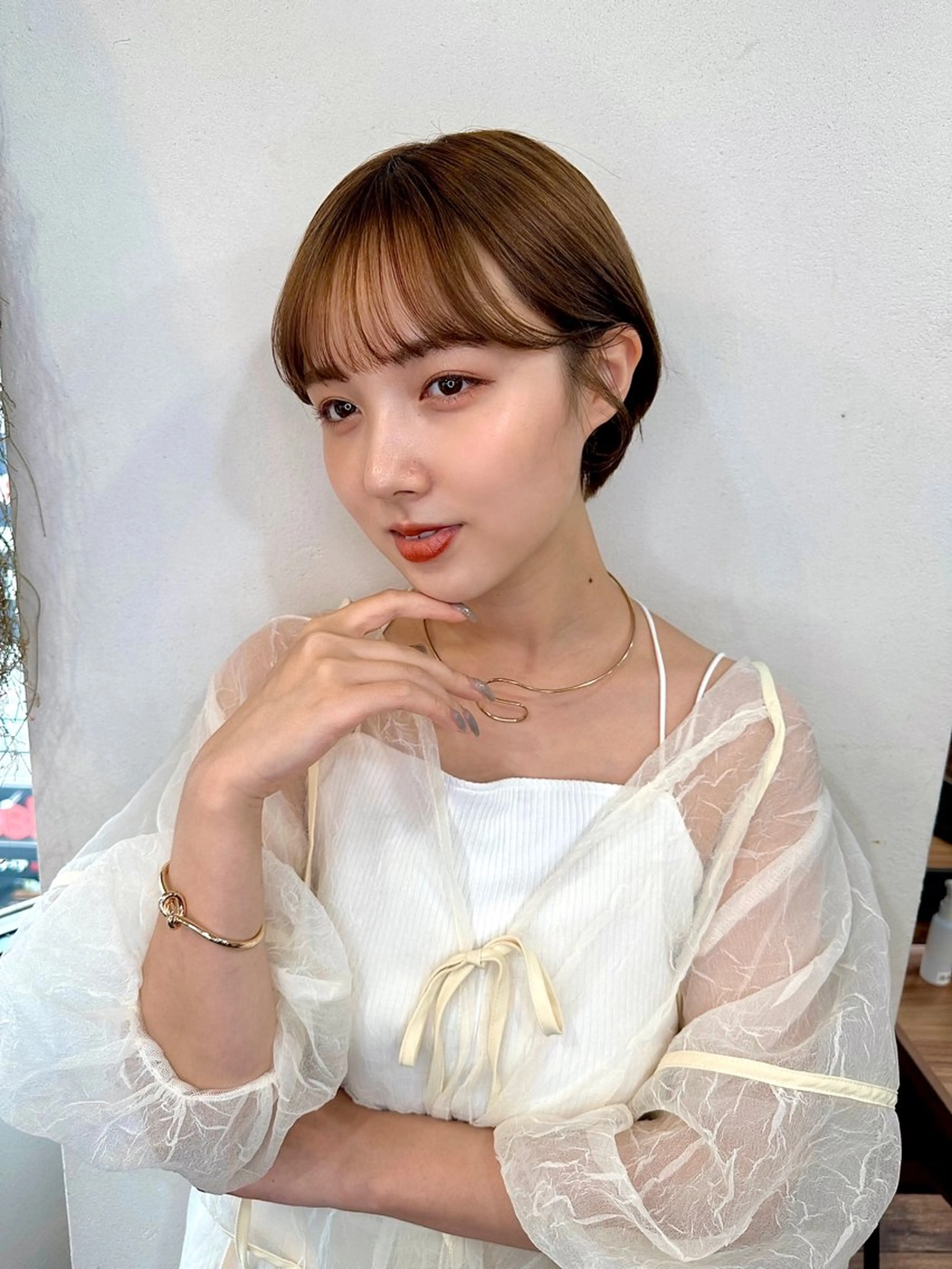 ショート カラー 黒髪 くびれヘア くせ毛 ショートヘア 小顔カット カット ヘアカラー トリートメント 大人可愛いレイヤー 大田のヘアスタイル