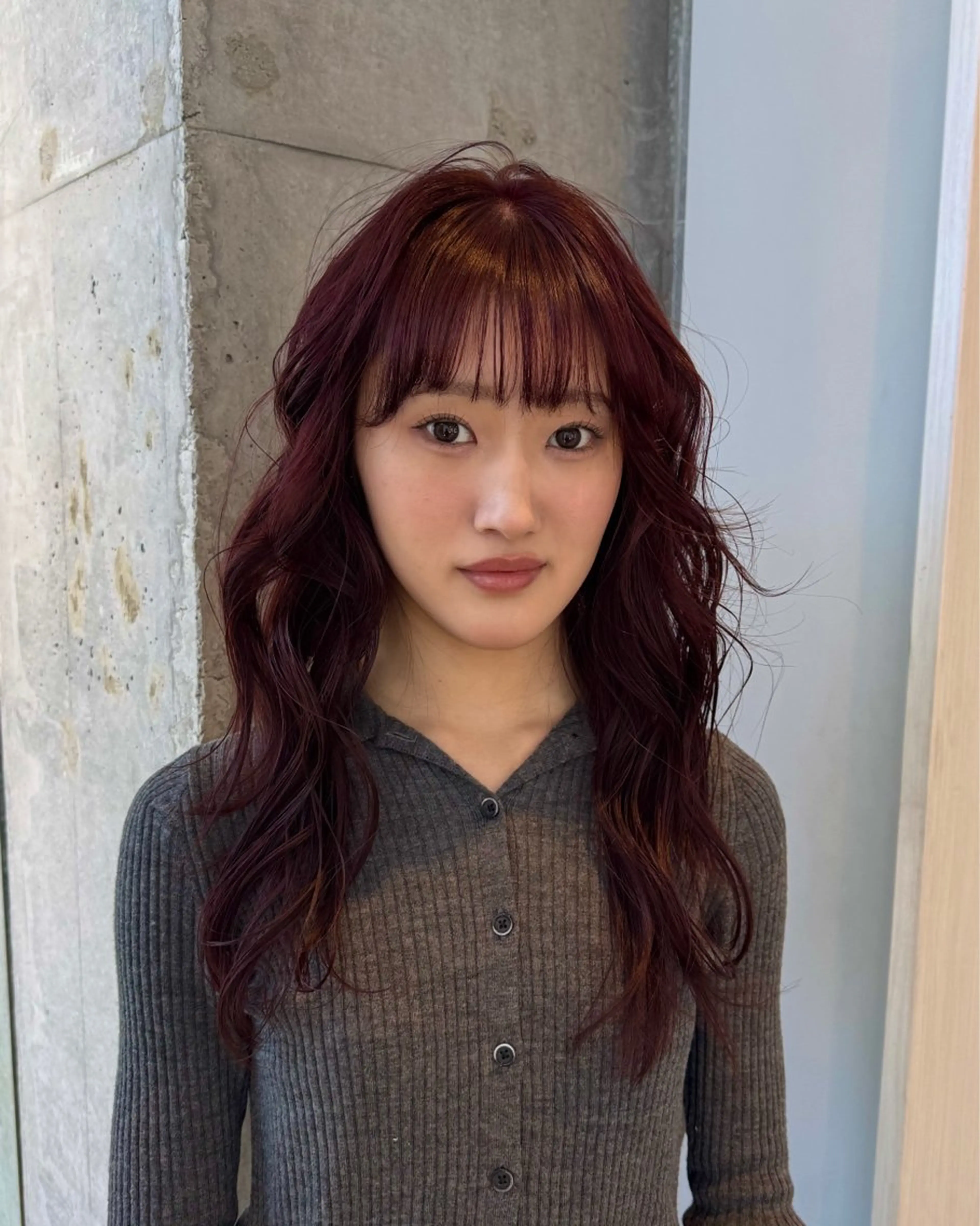 ロング カラー レッドカラー ♡ suzUkaのヘアスタイル