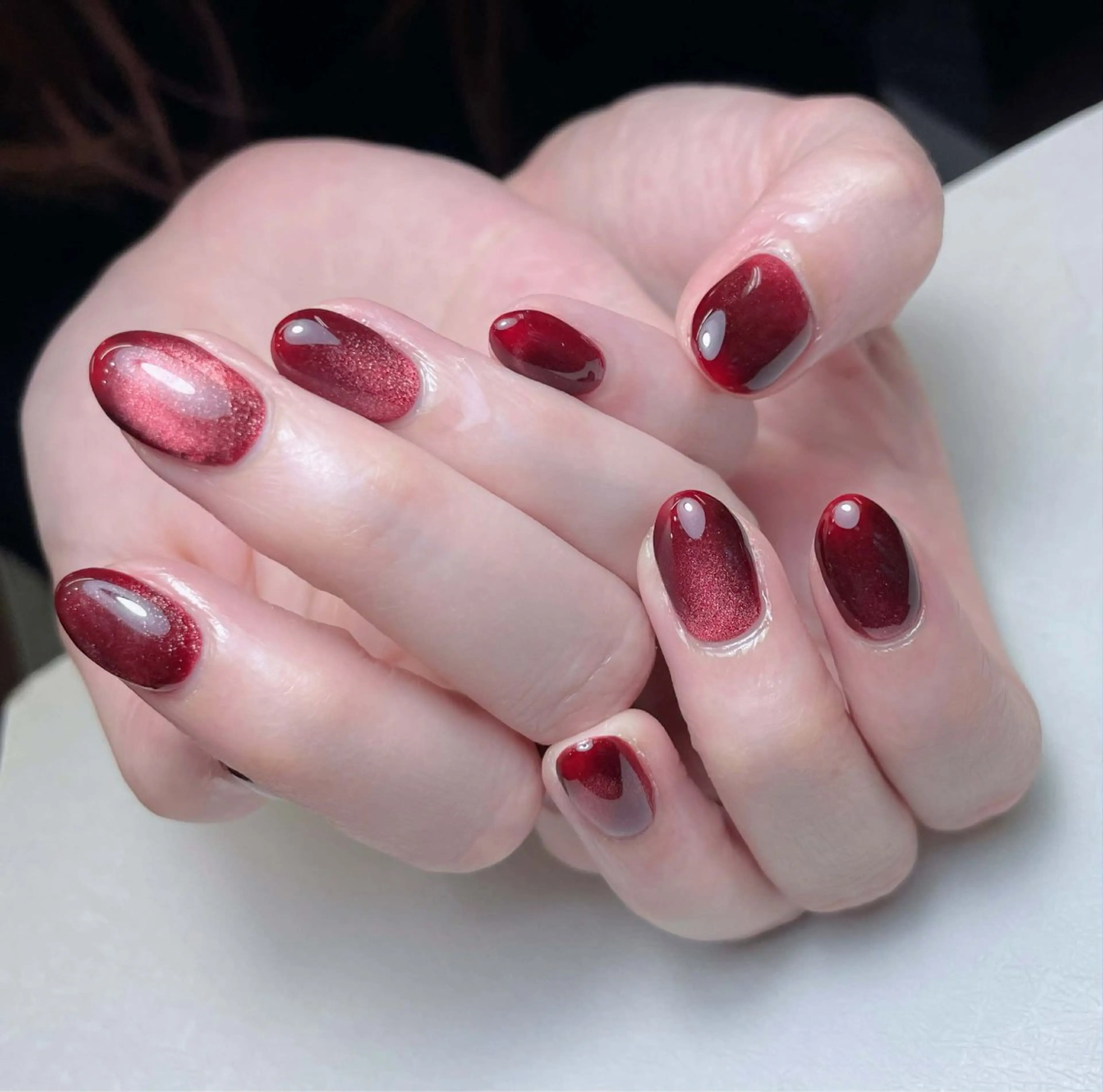 ネイル オーロラネイル フットネイル フレンチネイル ジェルネイル ガラスフレンチ ハンドネイル 中野駅から2分 MEO NAILのネイルデザイン