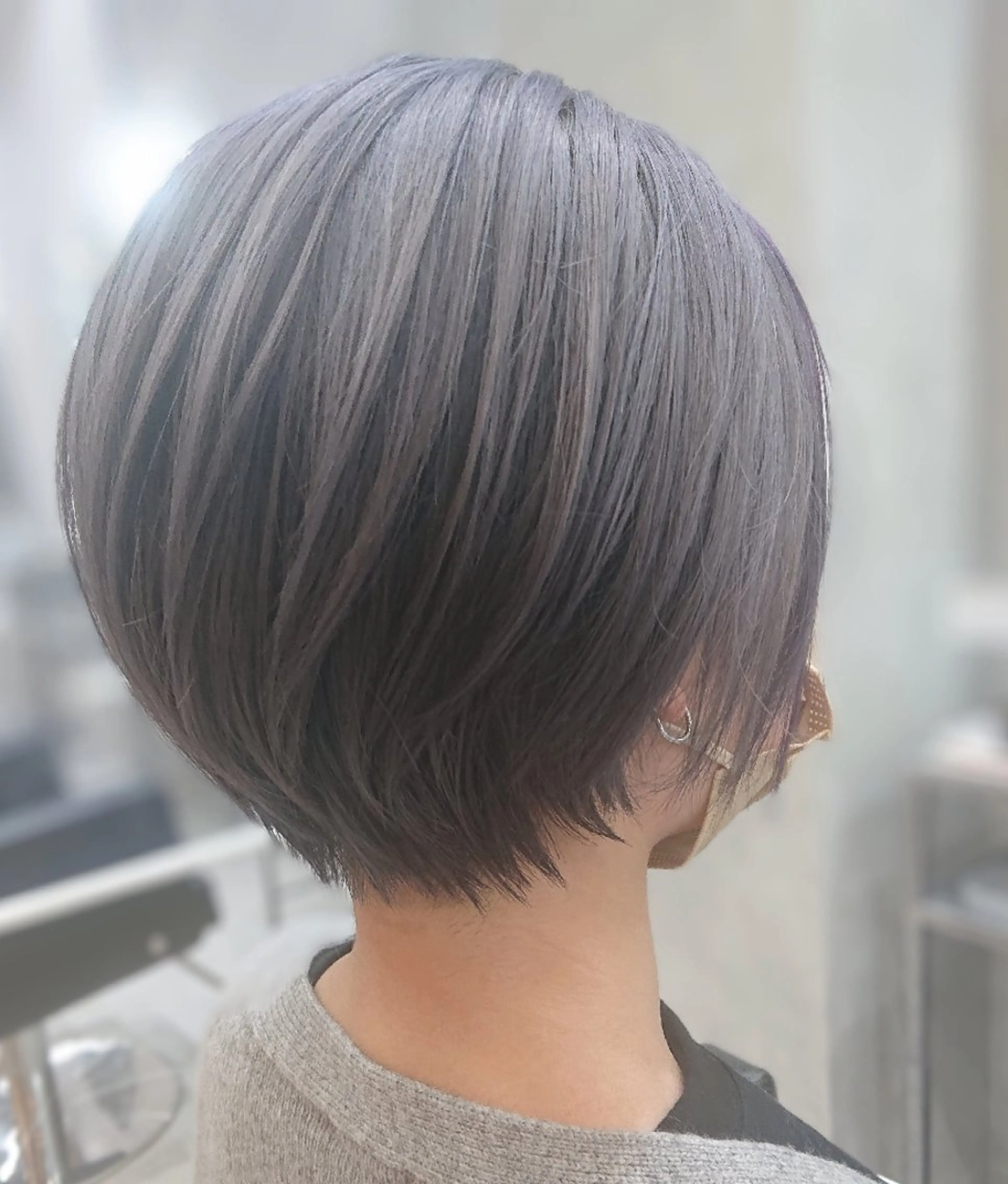 ショート カラー 丸みショート 透明感カラー ショートヘア VIMhair天神店 縮毛矯正 ハイライトのヘアスタイル