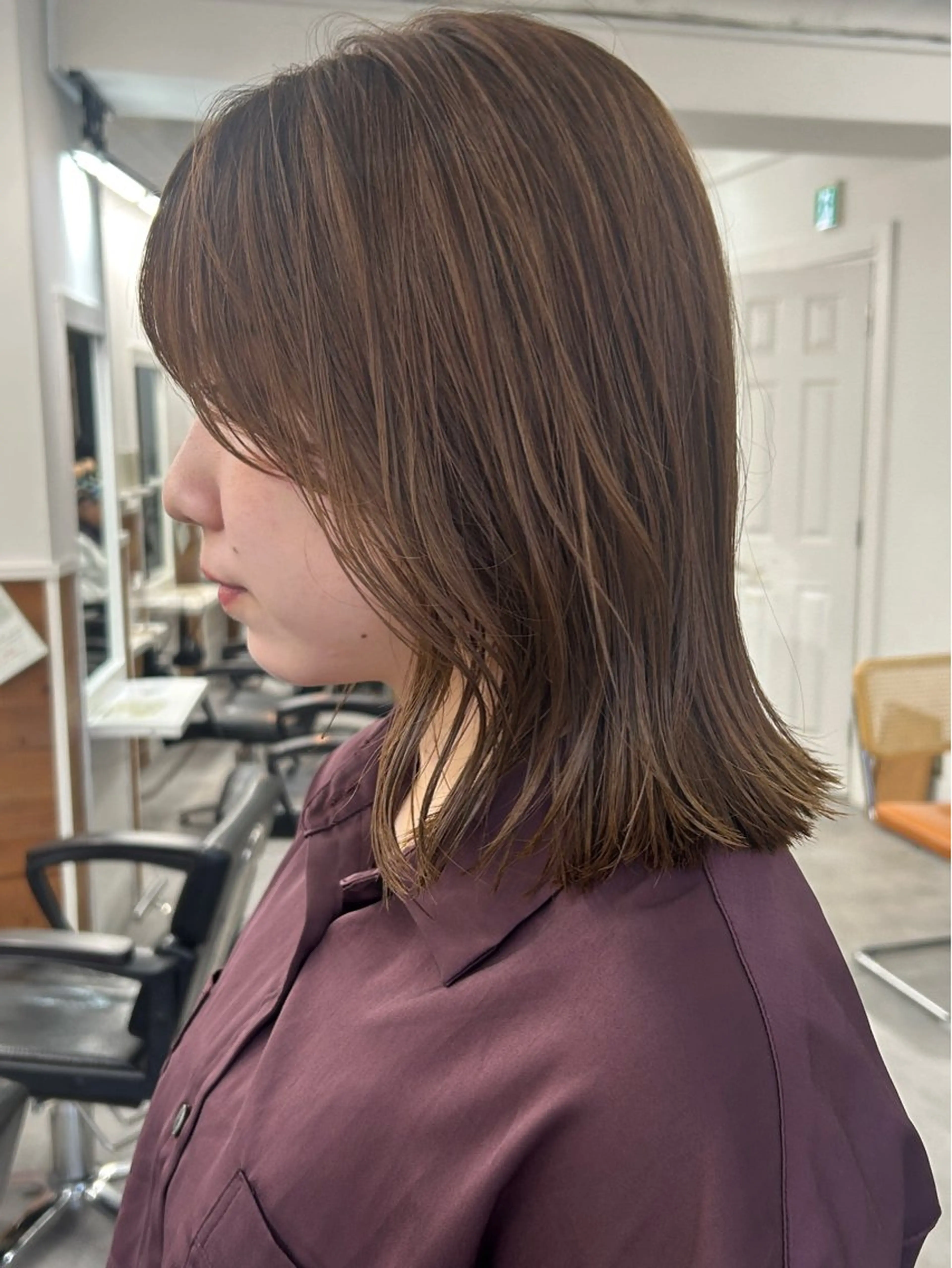 ミディアム カラー レイヤーボブ/ 艶カラー/サナ🌼のヘアスタイル