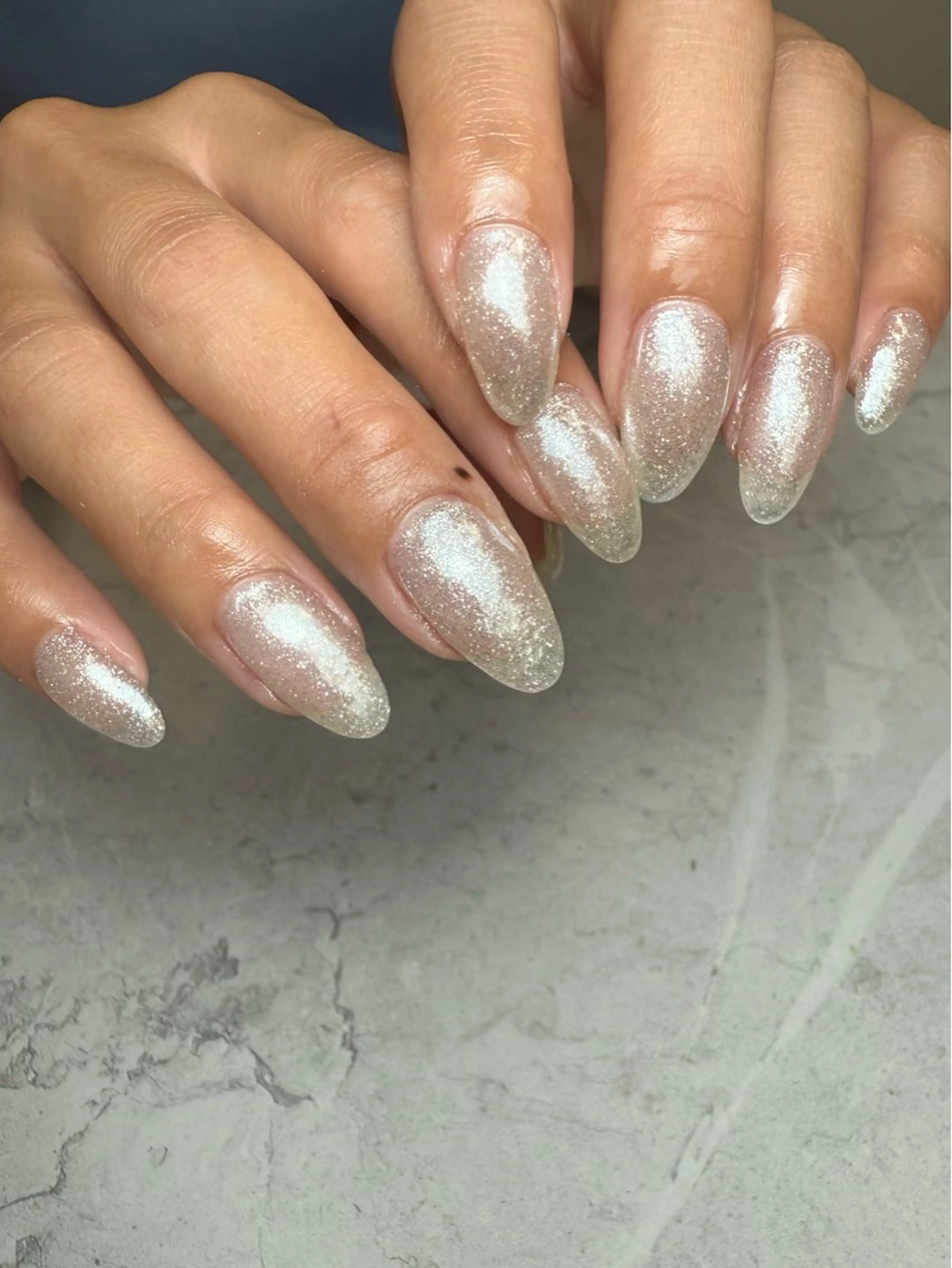 ネイル ミラーネイル ホワイト A. nailのネイルデザイン