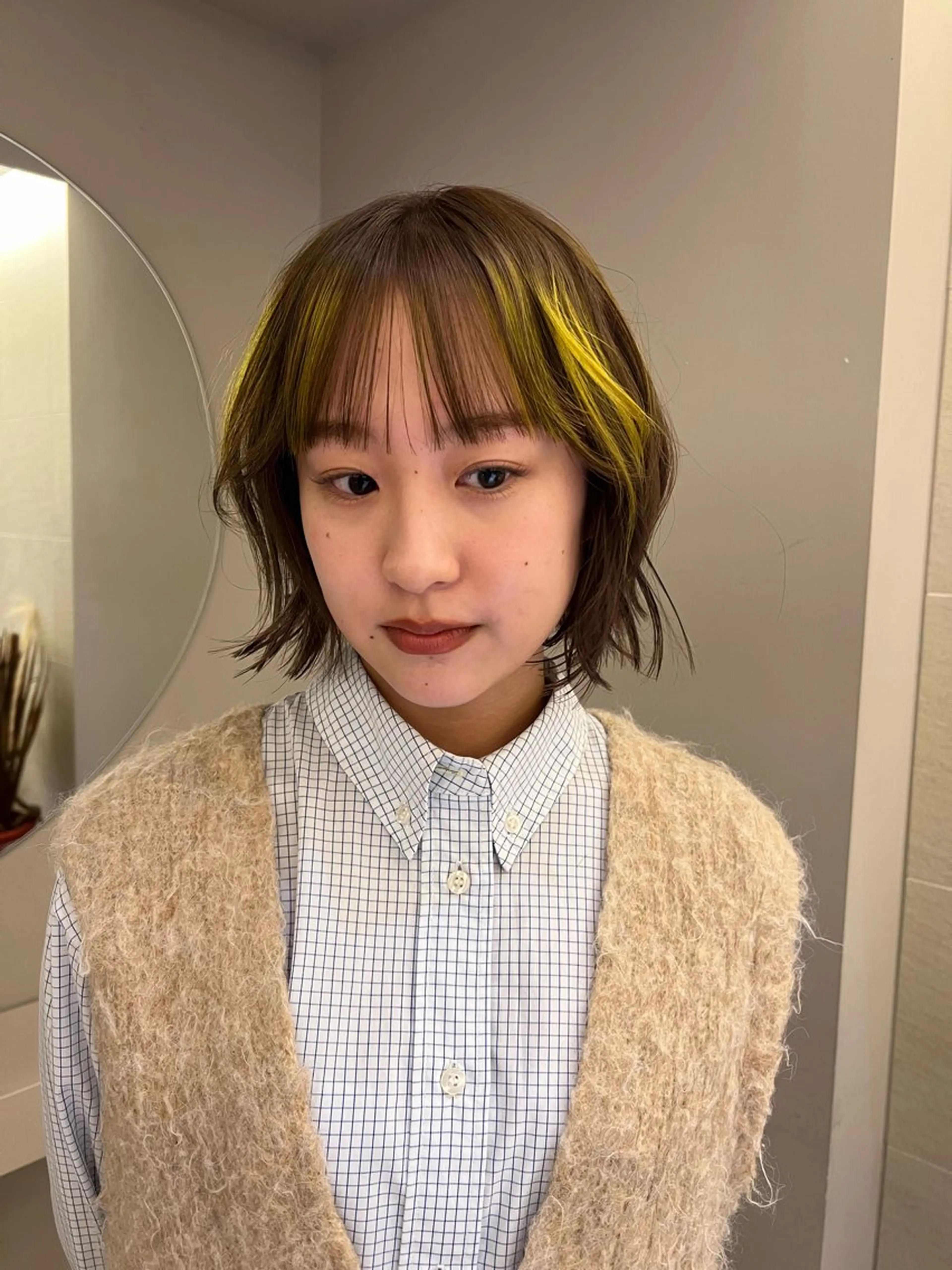 ミディアム カラー ヘアアレンジ ヘアカラー manami /ショ ート/カットモデルのヘアスタイル