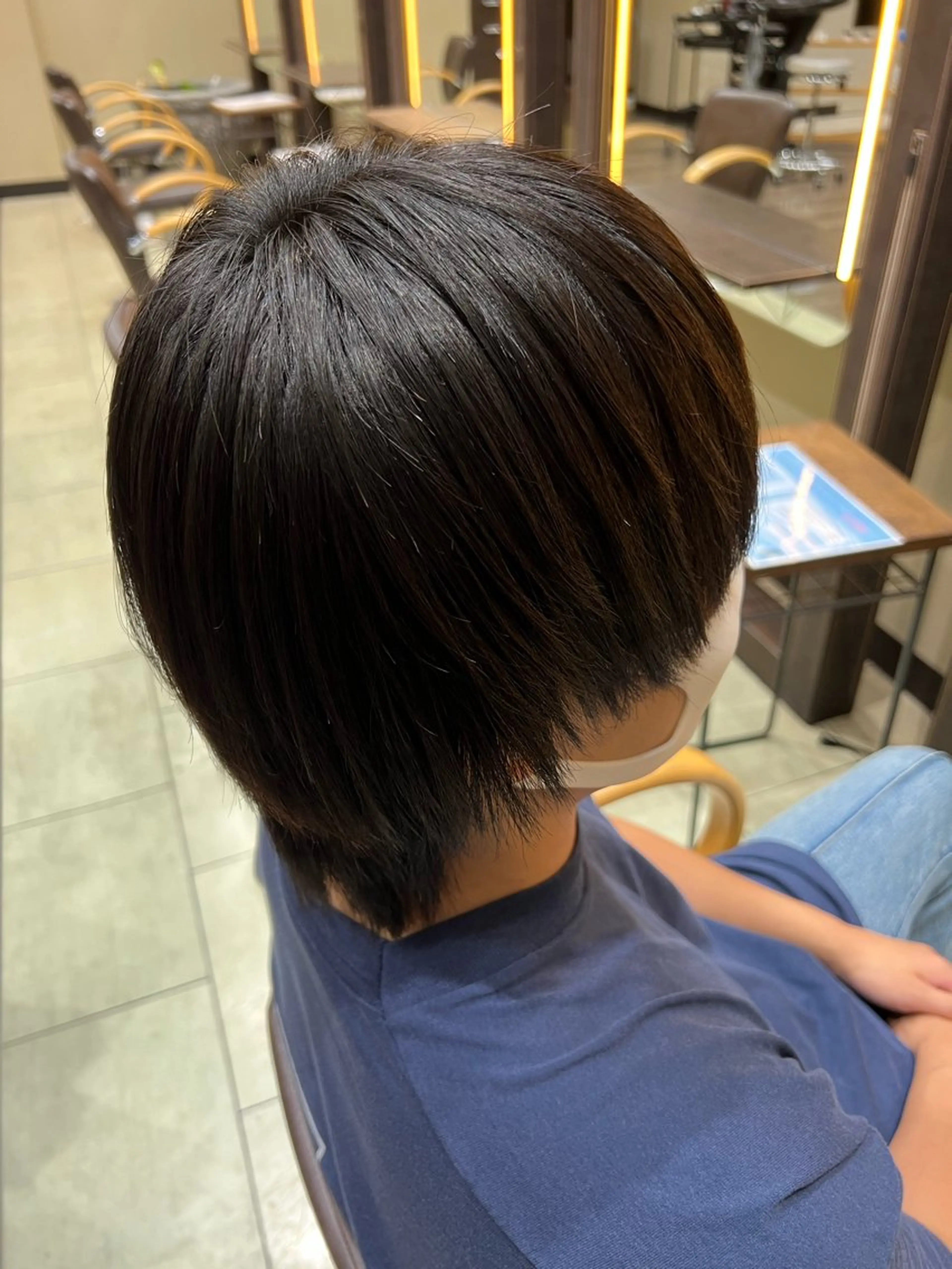 ミディアム メンズ 縮毛矯正 吉田 健吏のヘアスタイル