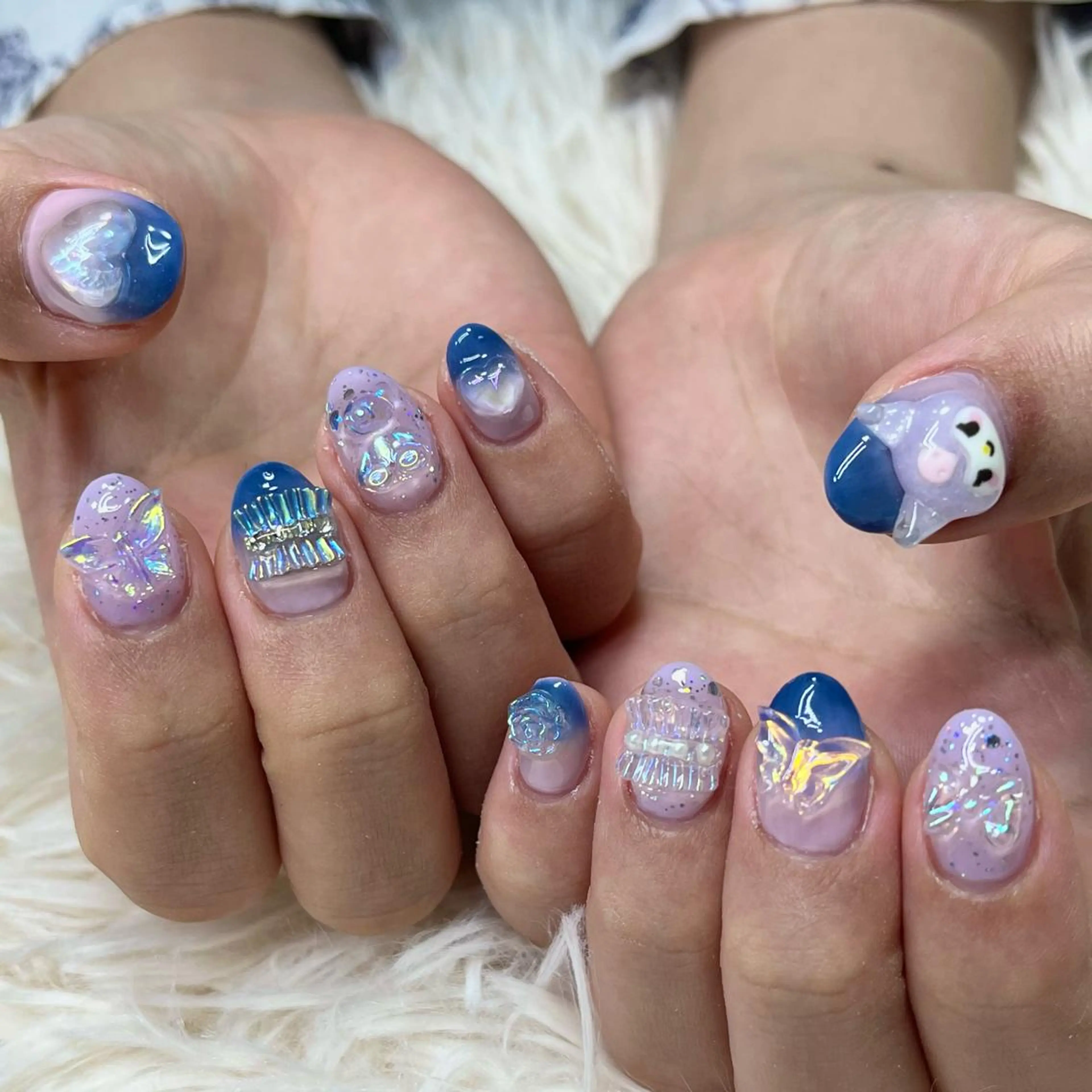 ネイル アートネイル クリアネイル フレンチネイル ジェルネイル ガラスフレンチ 🐕‍🦺Yappy 💗A-tanのネイルデザイン