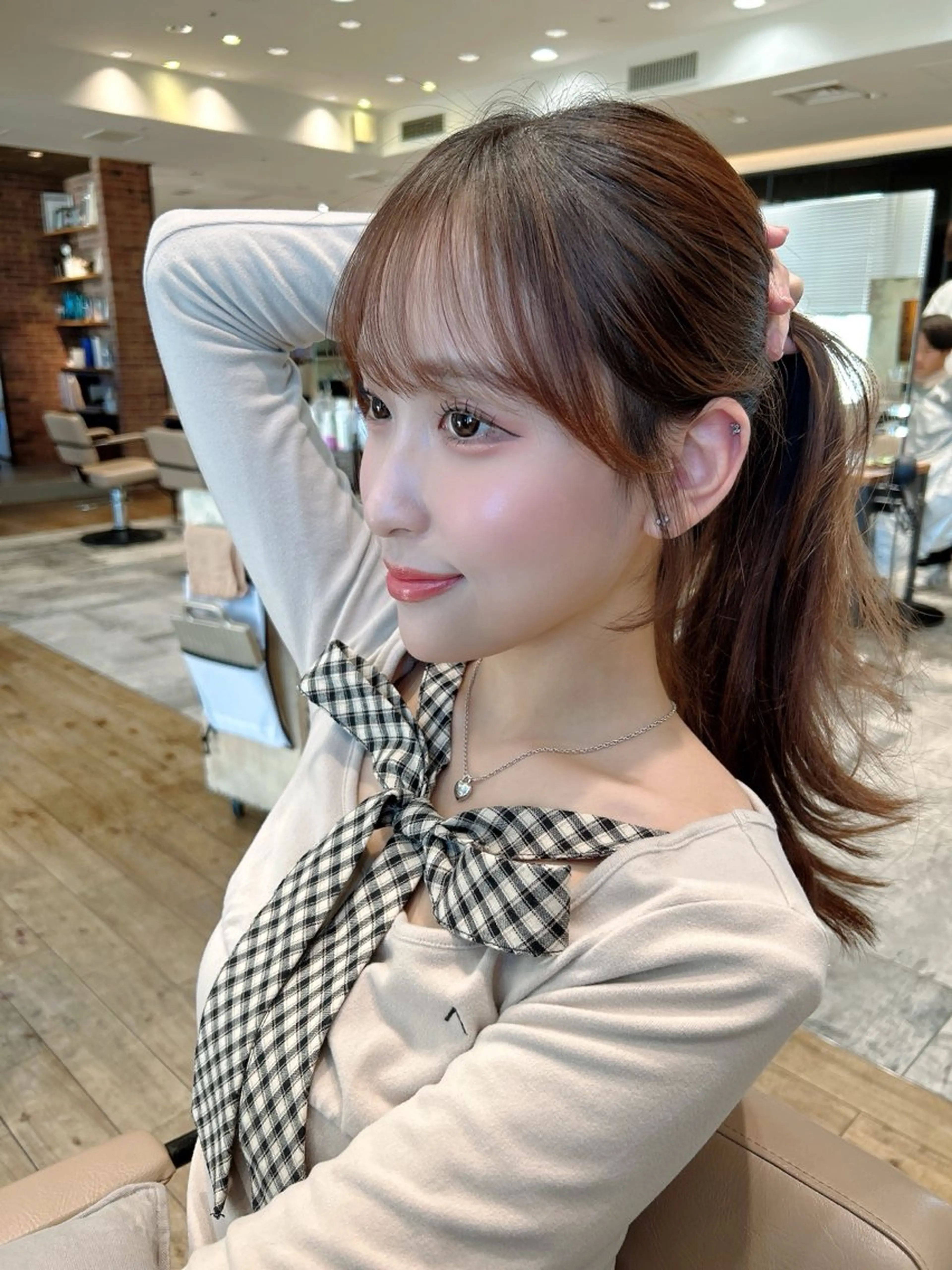 セミロング カラー パーマ カット 新宿✨顔周りカット 韓国ヘア/坂本亜裟海のヘアスタイル