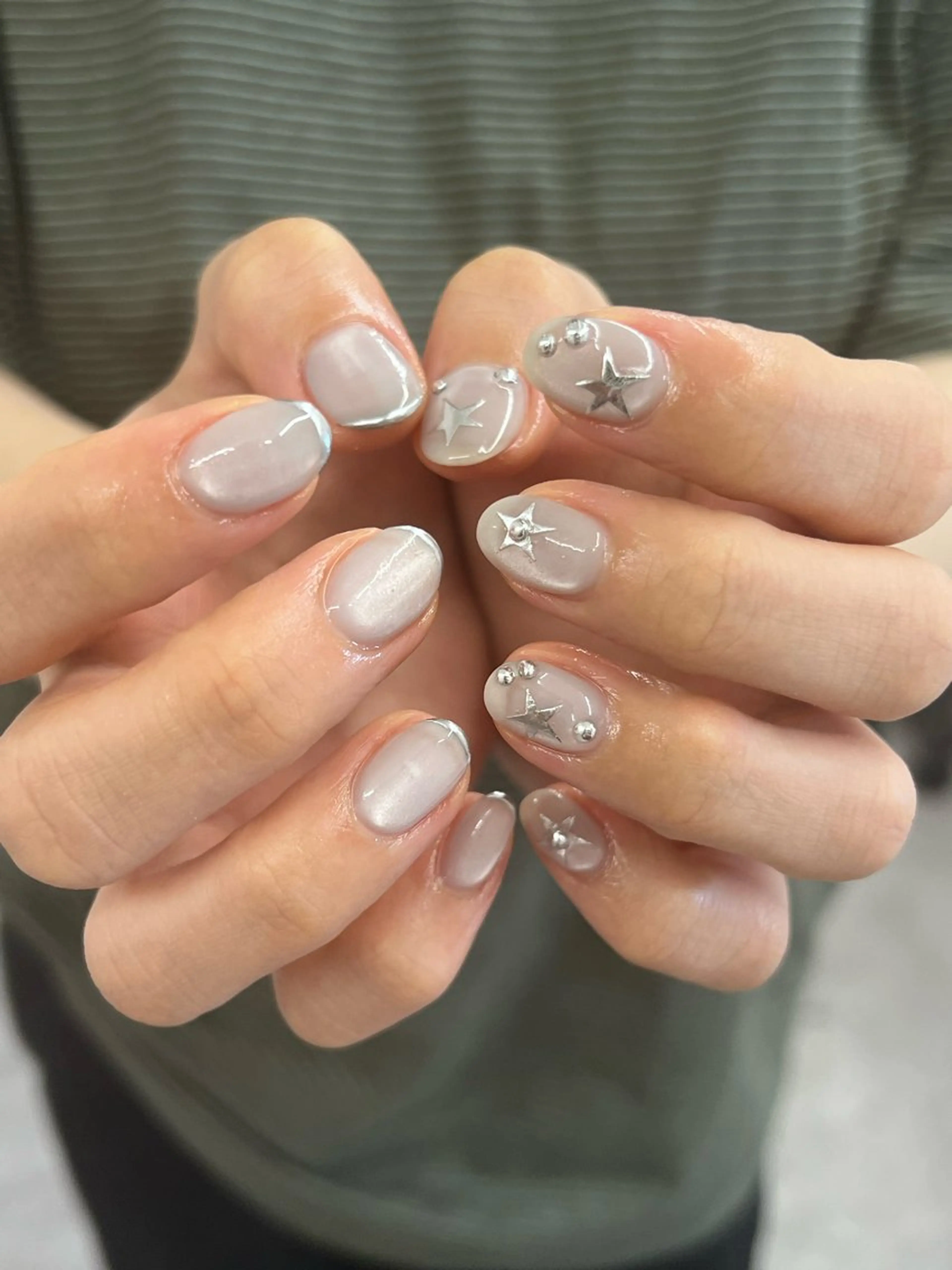 ネイル フレンチネイル ジェルネイル マグネットネイル ニュアンスネイル パラジェル ハンドネイル ハンドケア Bana_ Nailのネイルデザイン
