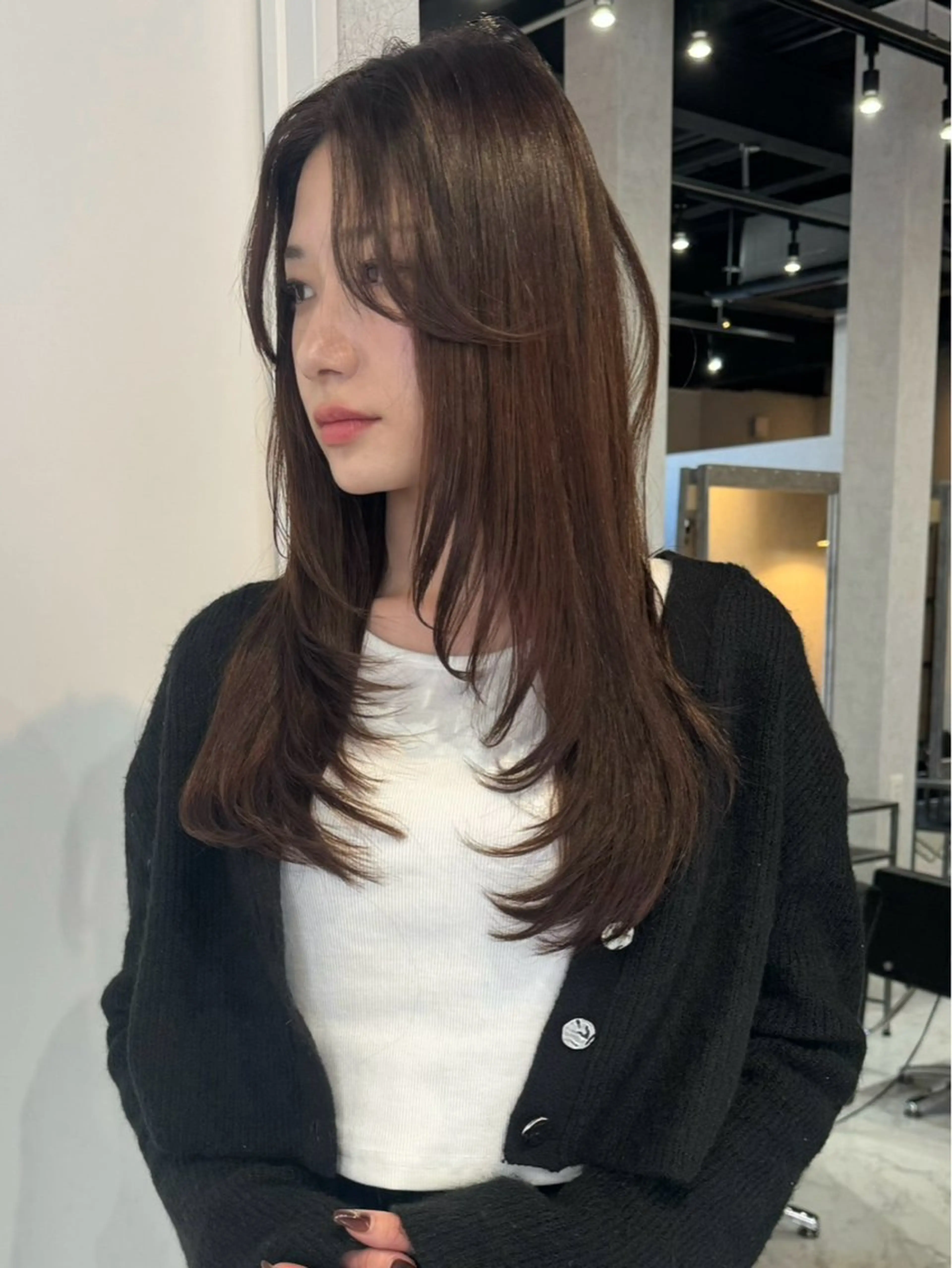 ロング カラー ヘアアレンジ ショートボブ バレイヤージュ ブリーチ デザインカラー ダブルカラー アンドウ ユウ/ レイヤーカット/韓国のヘアスタイル