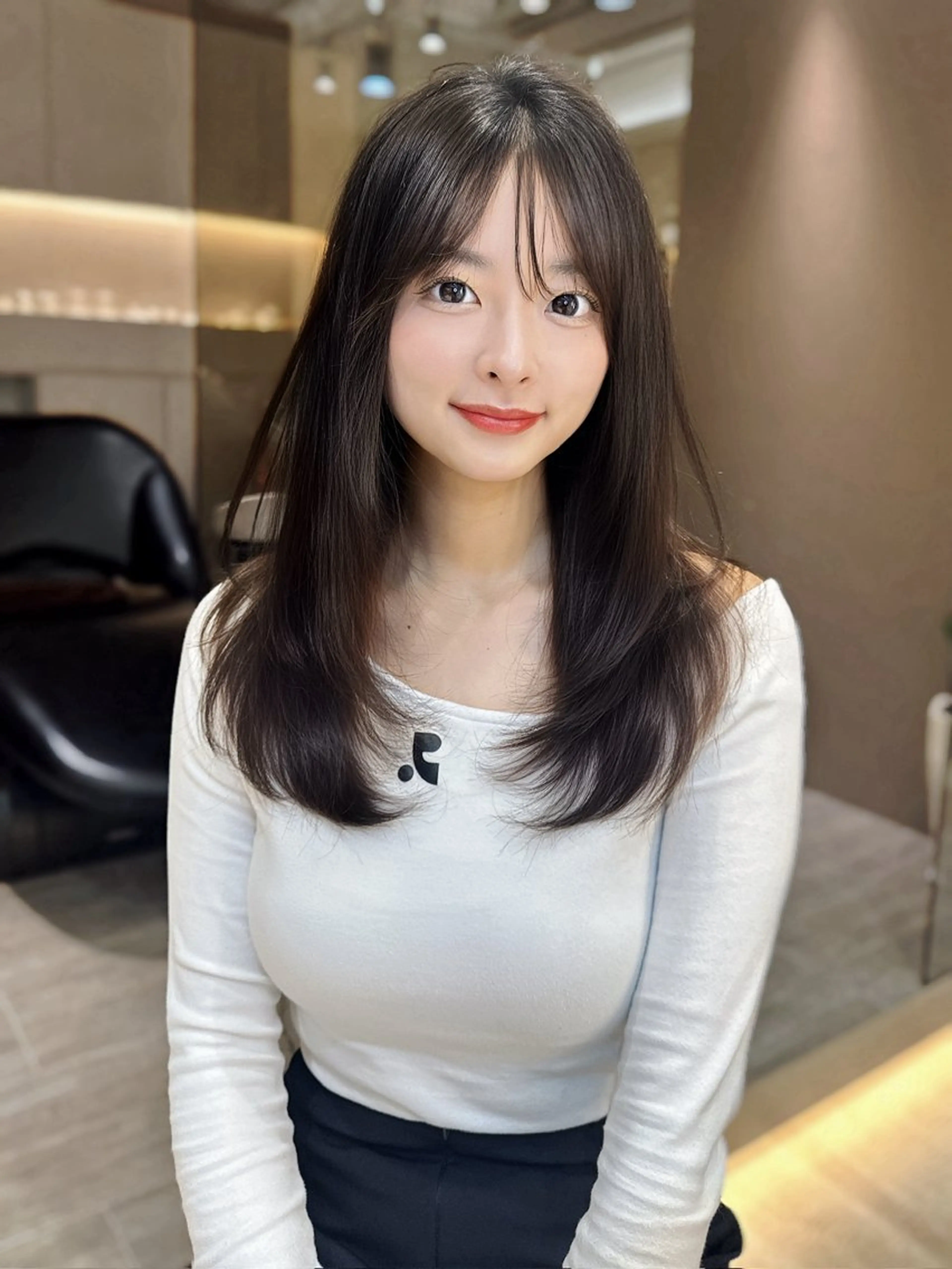 ロング カラー カット ヘアカラー 顔周り/韓国レイヤー /髪質改善/小原幹太のヘアスタイル