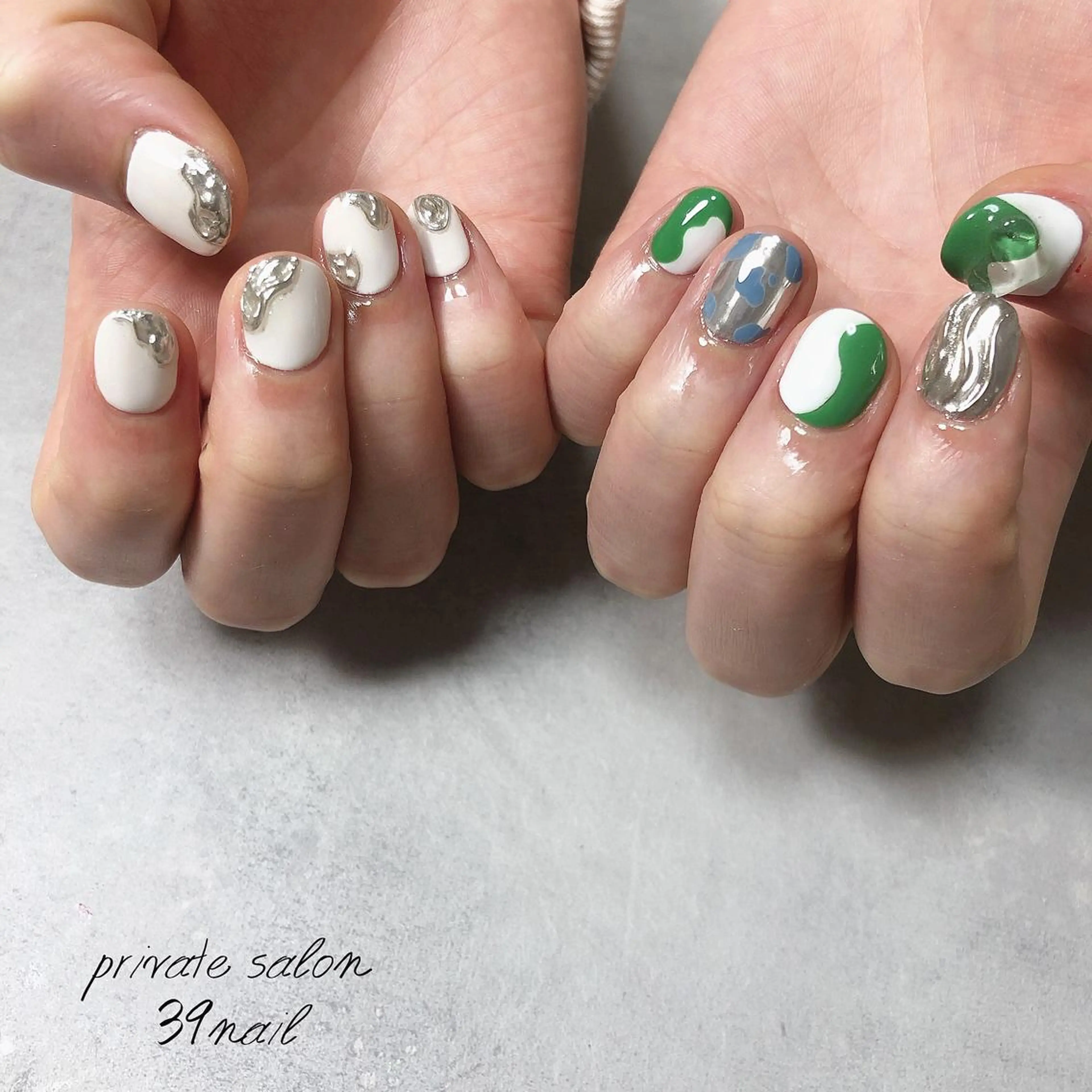 ミディアム ネイル ハンドネイル 京橋 【39nail】のネイルデザイン