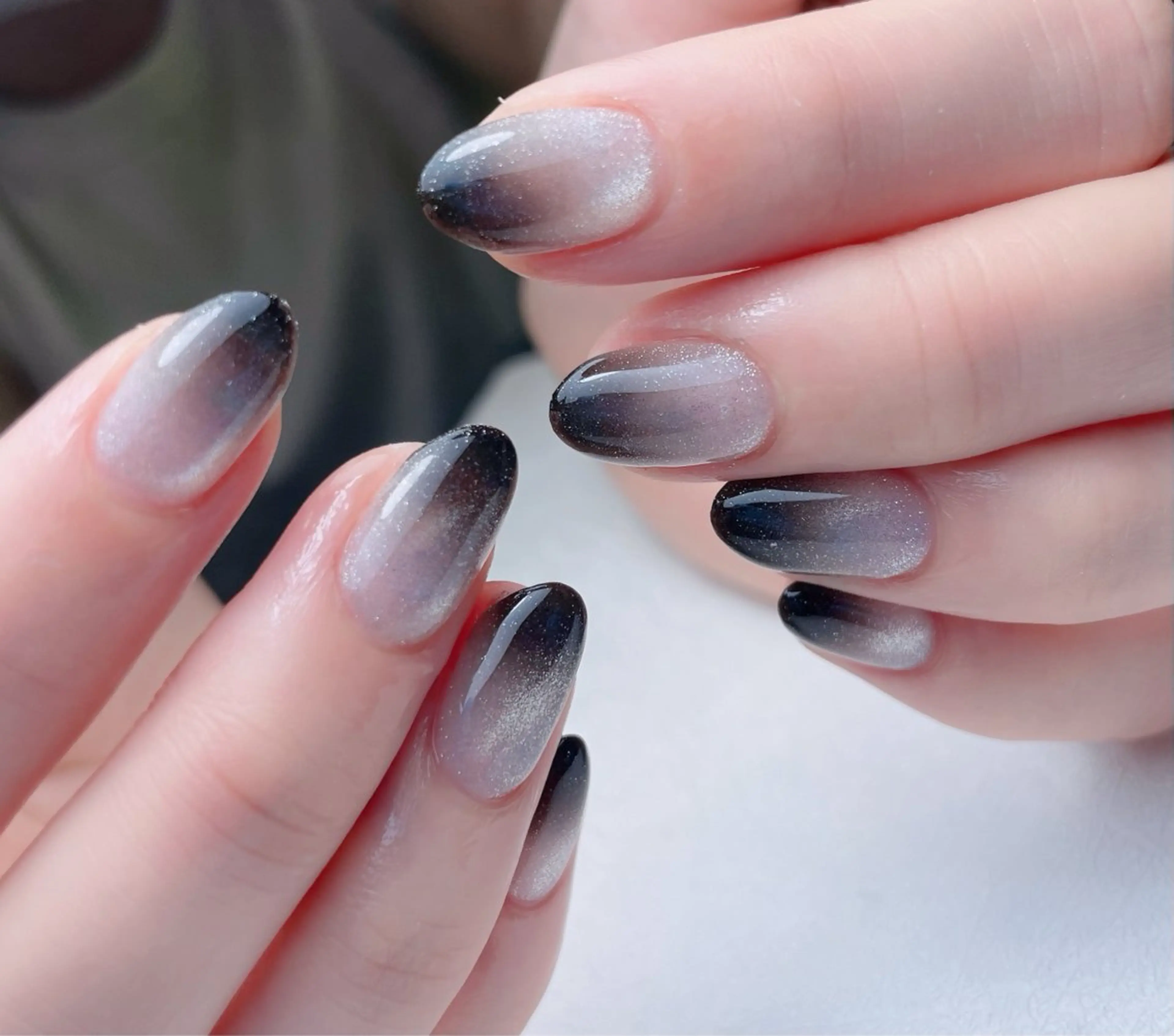ネイル オーロラネイル 長さ出し フットネイル フレンチネイル 韓国ネイル 中野駅から2分 MEO NAILのネイルデザイン