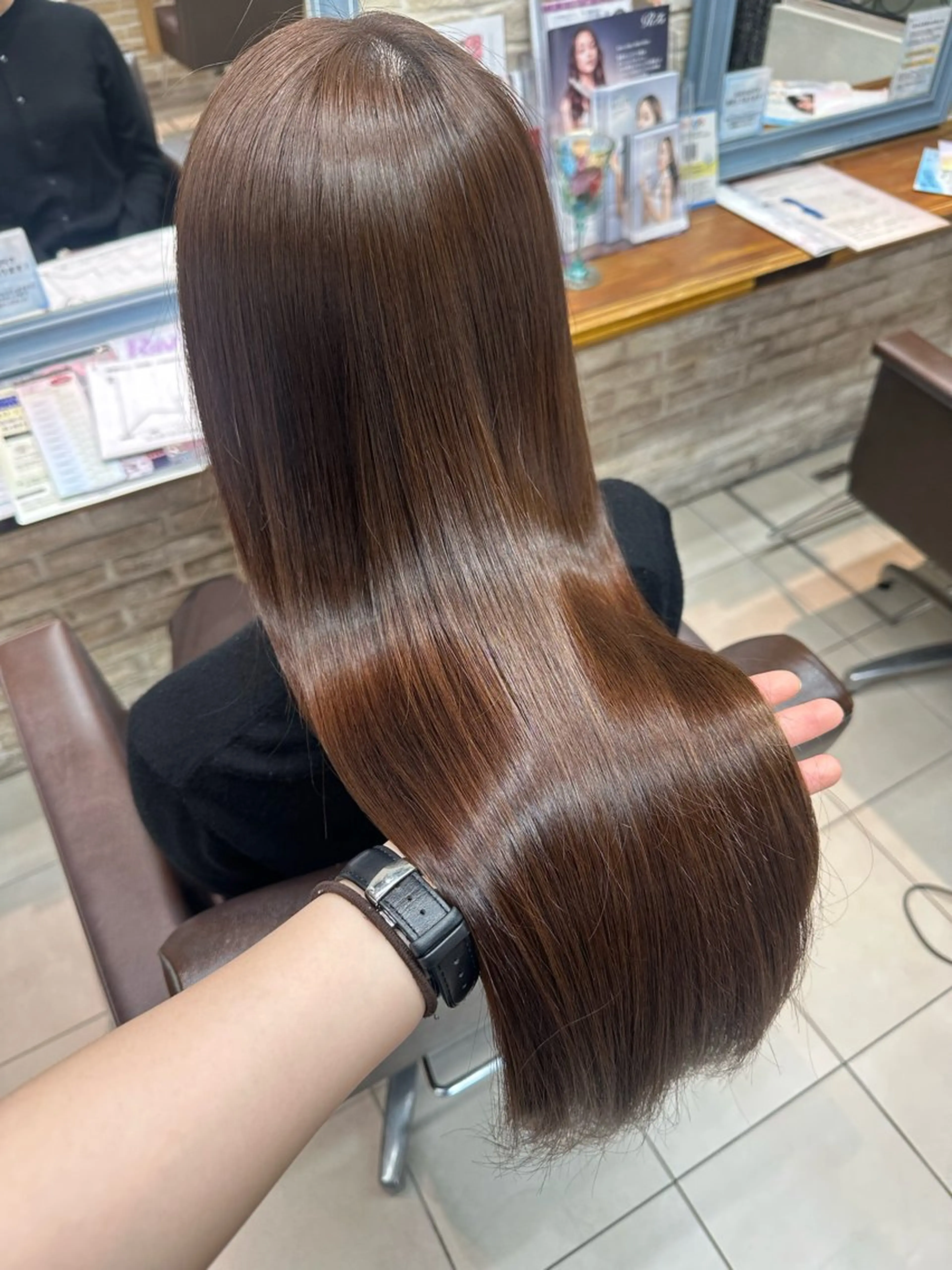 ロング カラー ヘアカラー トリートメント 縮毛矯正/髪質改善 🌿/ベージュ🤎のヘアスタイル