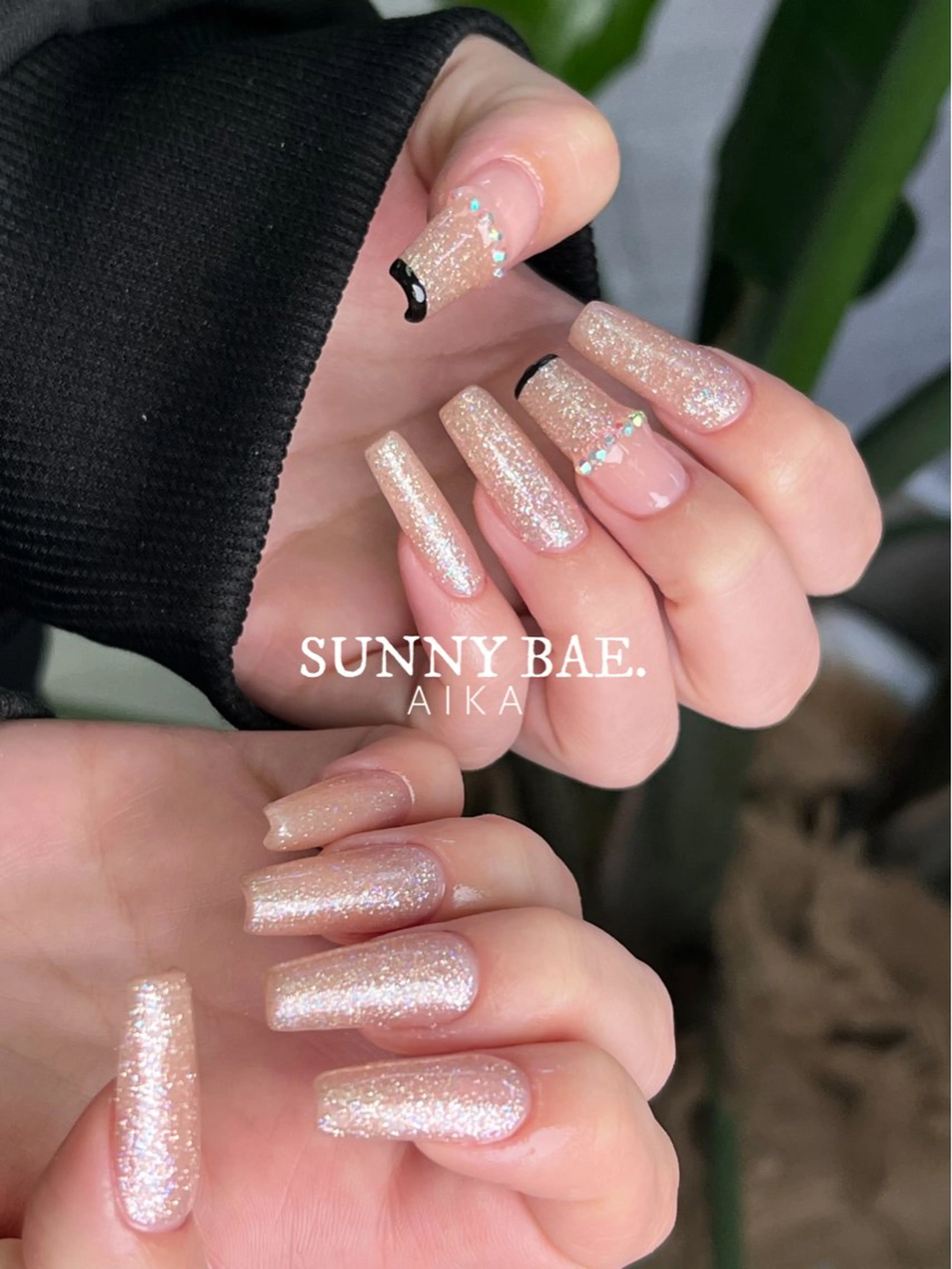 ネイル ジェルネイル キラキラネイル ロングネイル 持ち込み ワンカラーネイル Made By AIKAのネイルデザイン