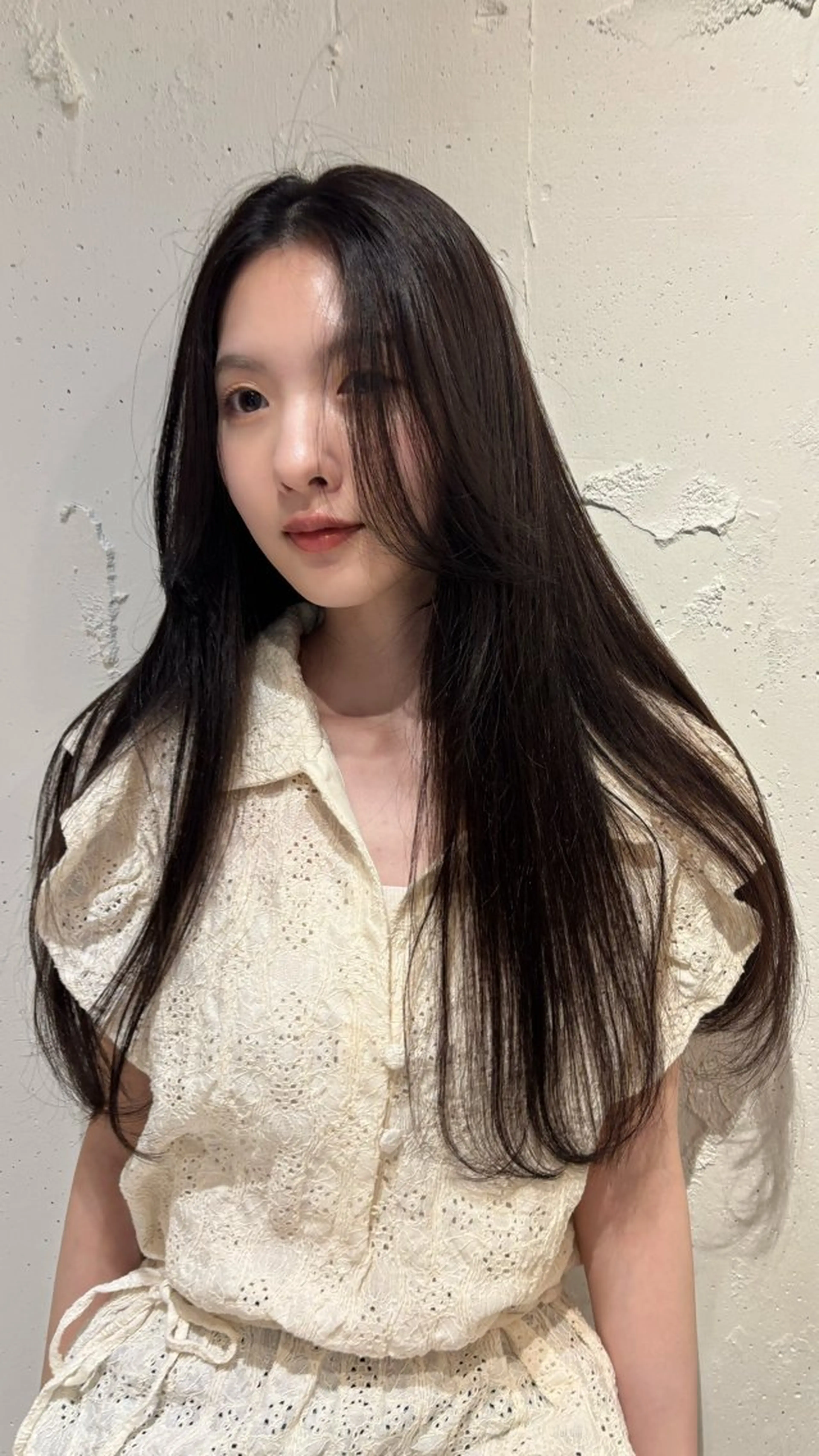 ロング カラー カット ヘアカラー トリートメント mei｜顔まわり ×透明感カラーのヘアスタイル